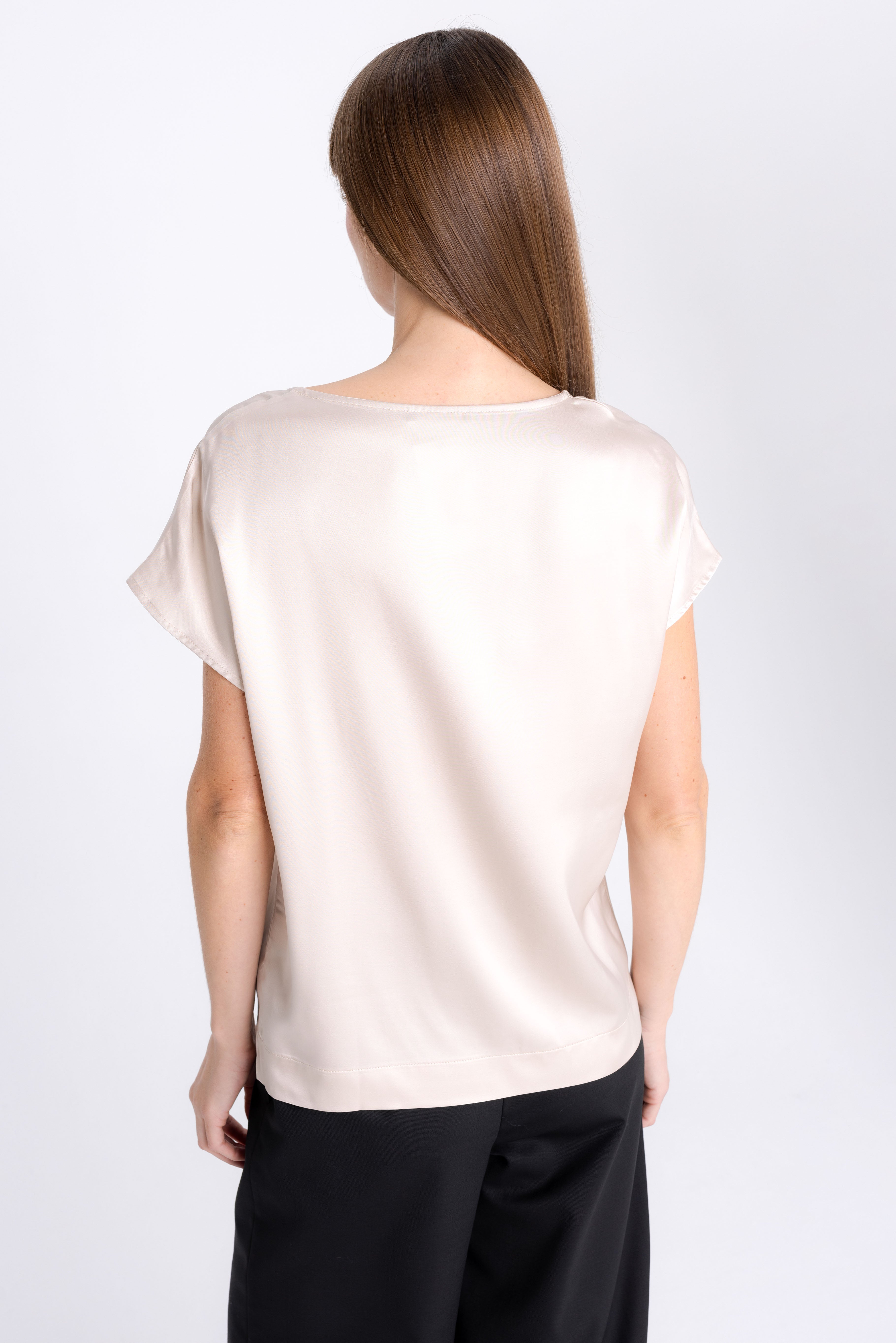 SHORT SLEEVE BEIGE BLOUSE