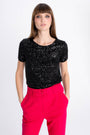 SEQUINNED BLACK BLOUSE