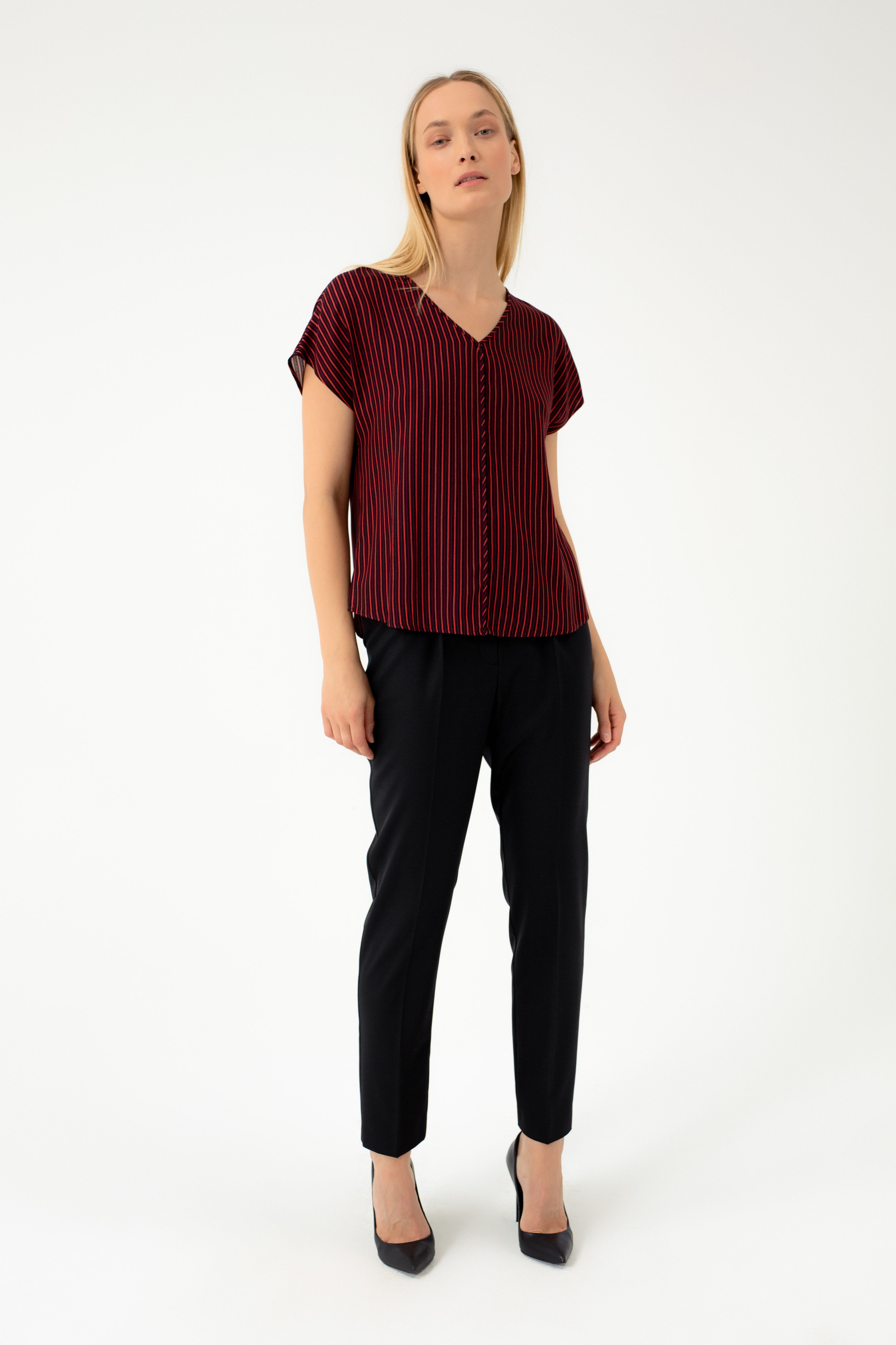 KIMONO STYLE BLOUSE IN STRIPES