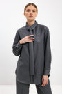LONG-SLEEVE LOOSE GREY SHIRT