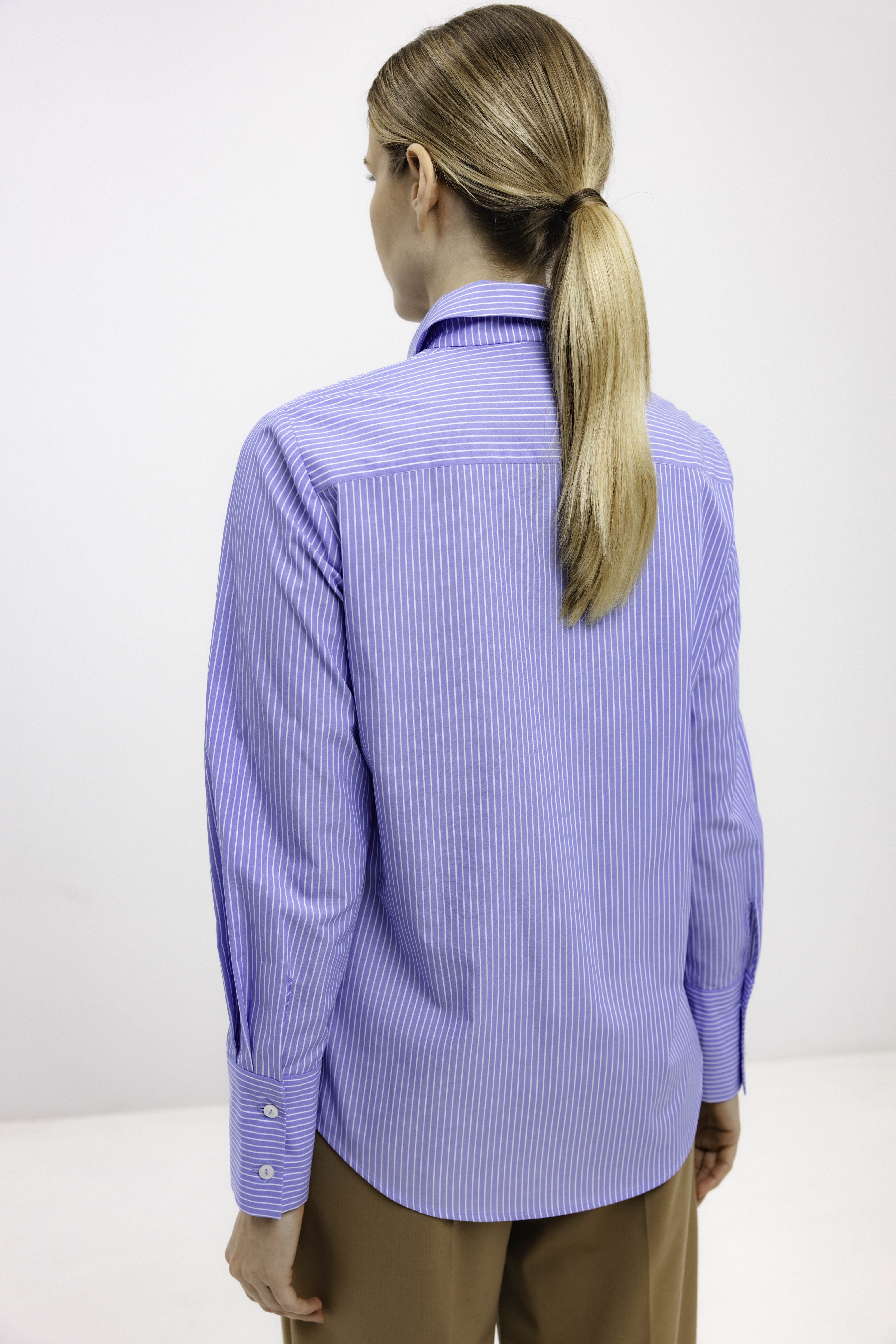 LIGHT BLUE STRIPED COTTON SHIRT
