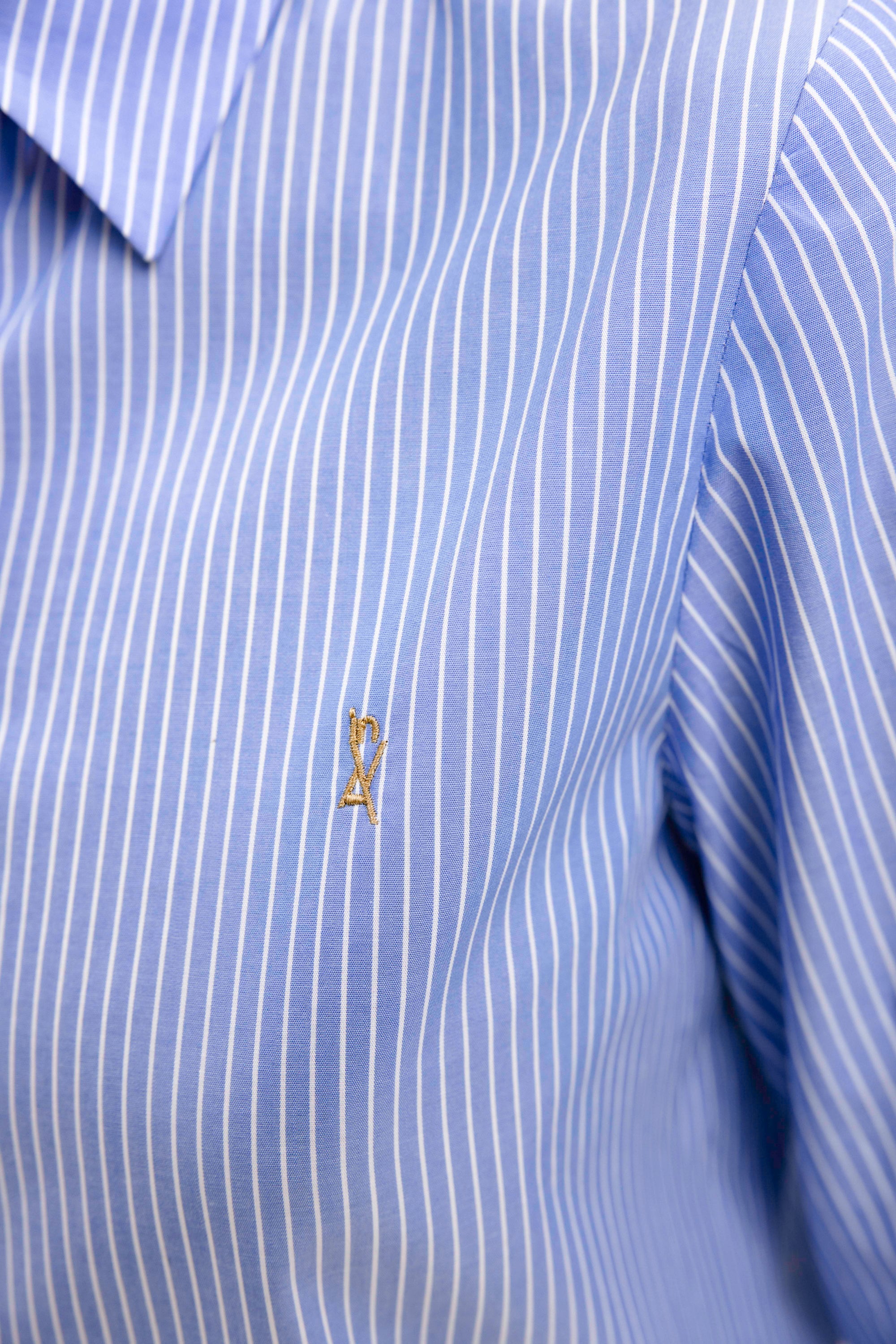 LIGHT BLUE STRIPED COTTON SHIRT