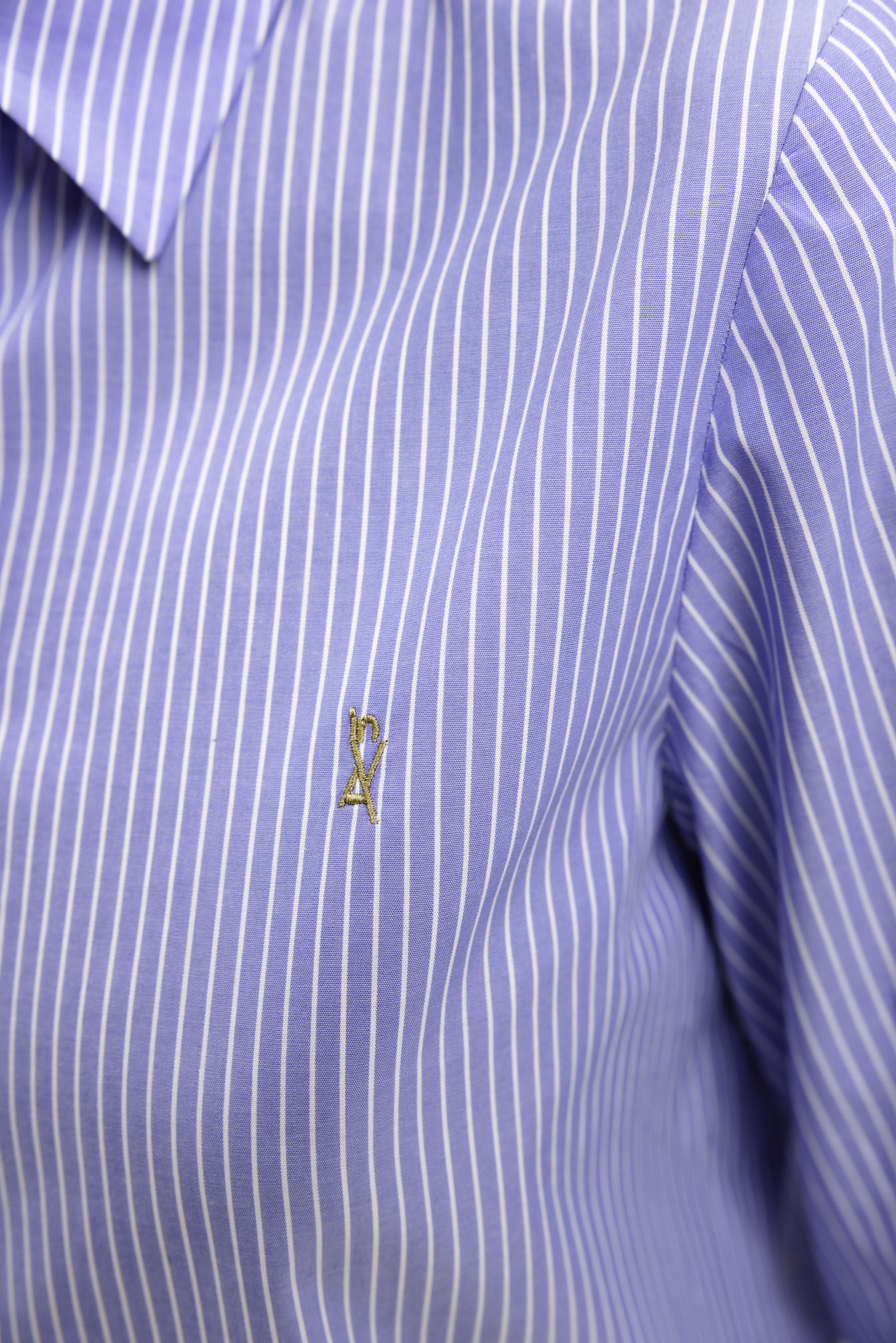 LIGHT BLUE STRIPED COTTON SHIRT