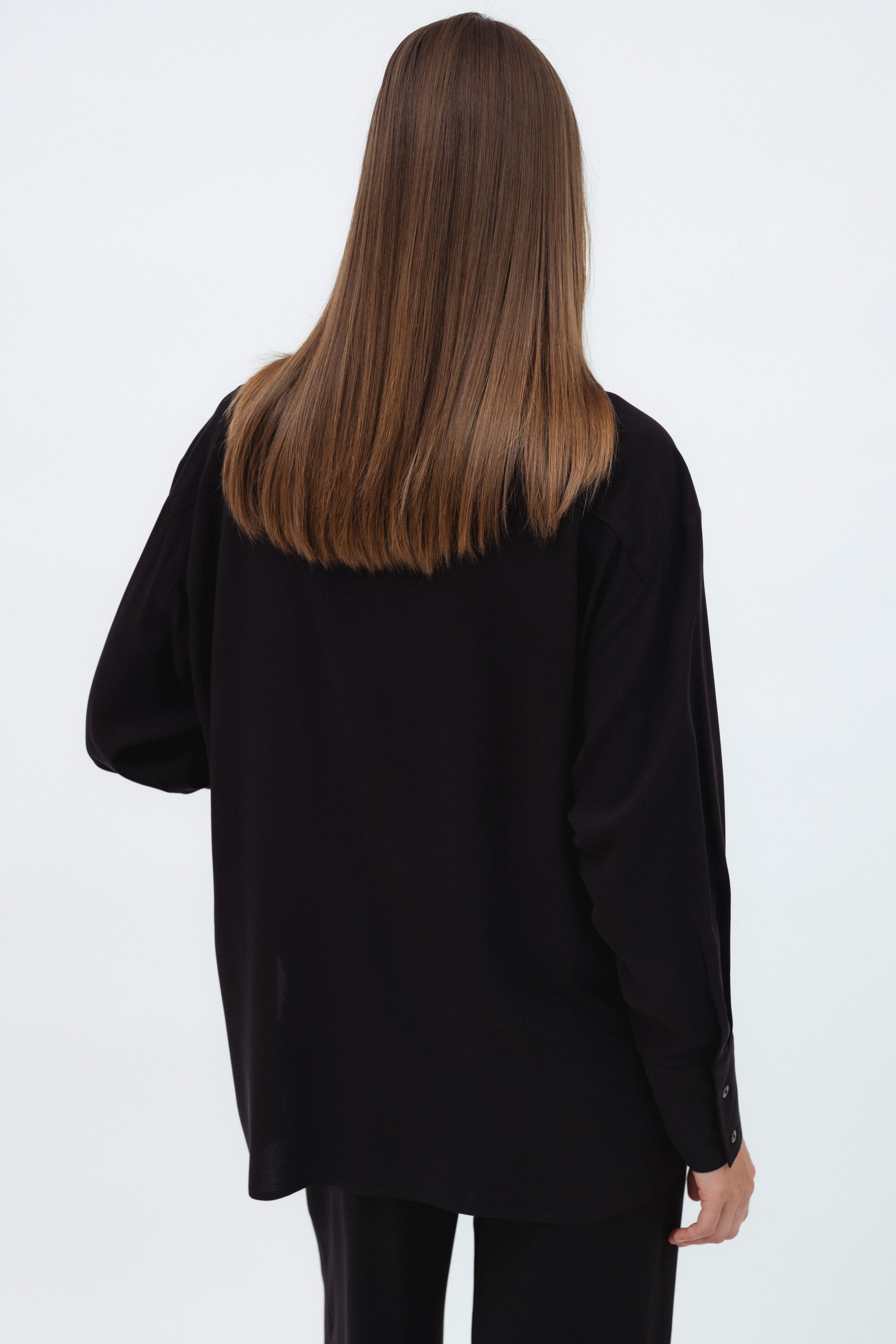 OVERSIZED BLACK VISCOSE SHIRT