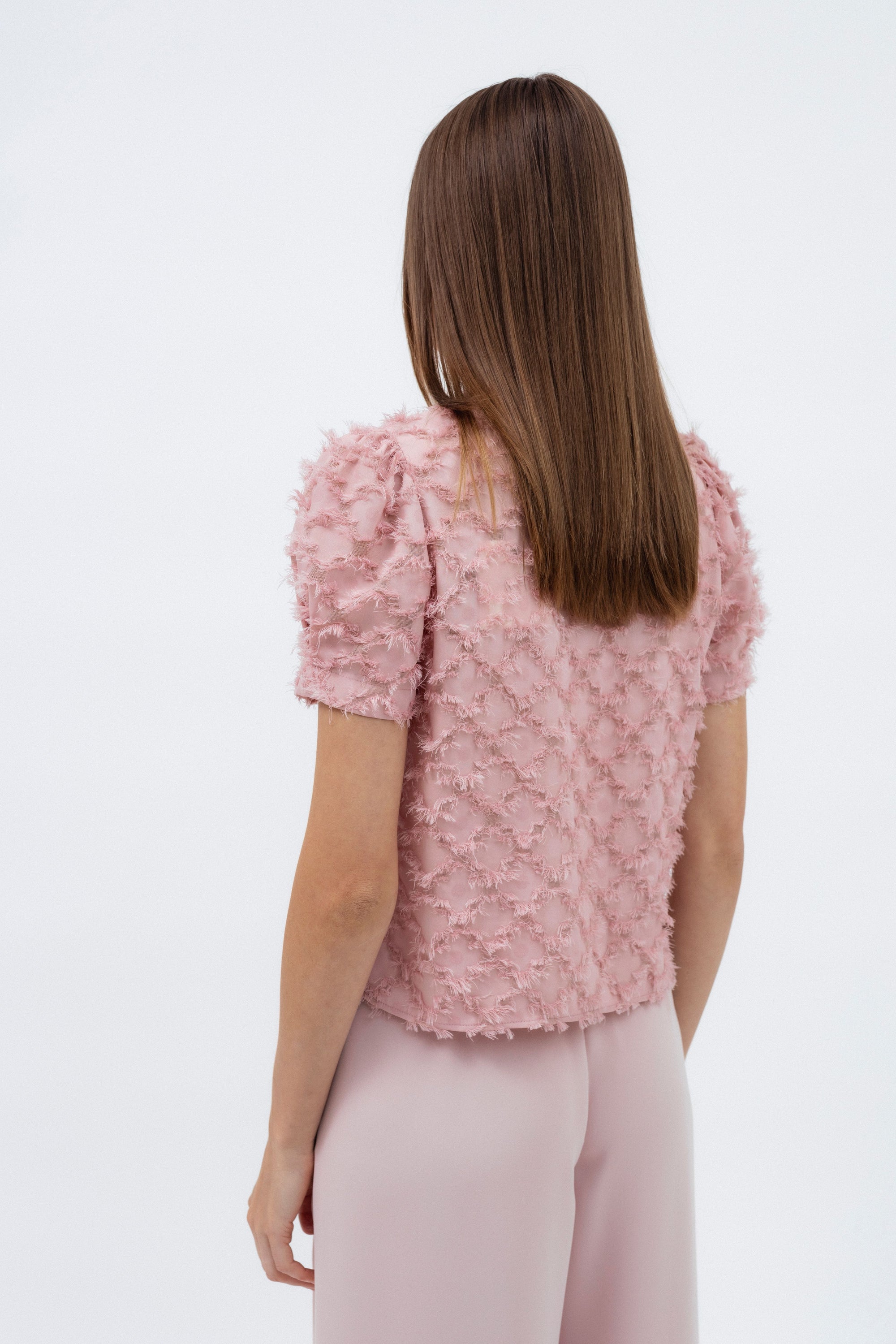 ROSE PINK TEXTURED BLOUSE