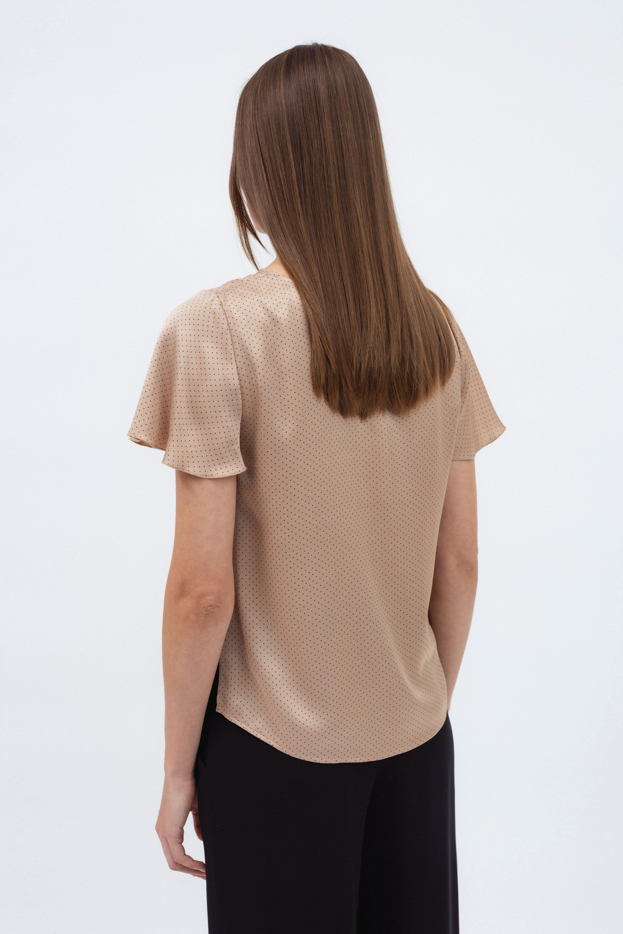 BEIGE POLKA DOT BLOUSE