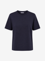 Beige gestreiftes T-Shirt mit Rundhalsausschnitt