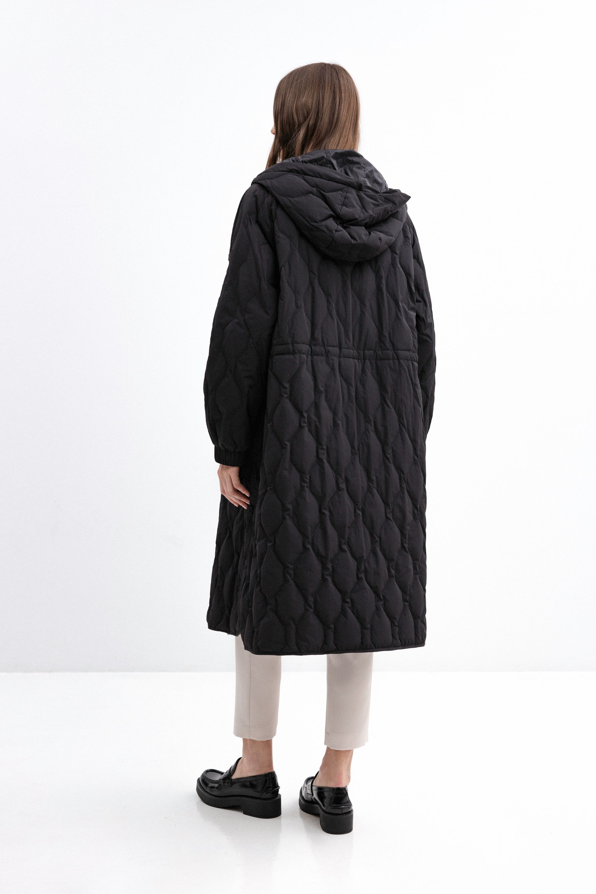 BLACK LONG DOWN JACKET