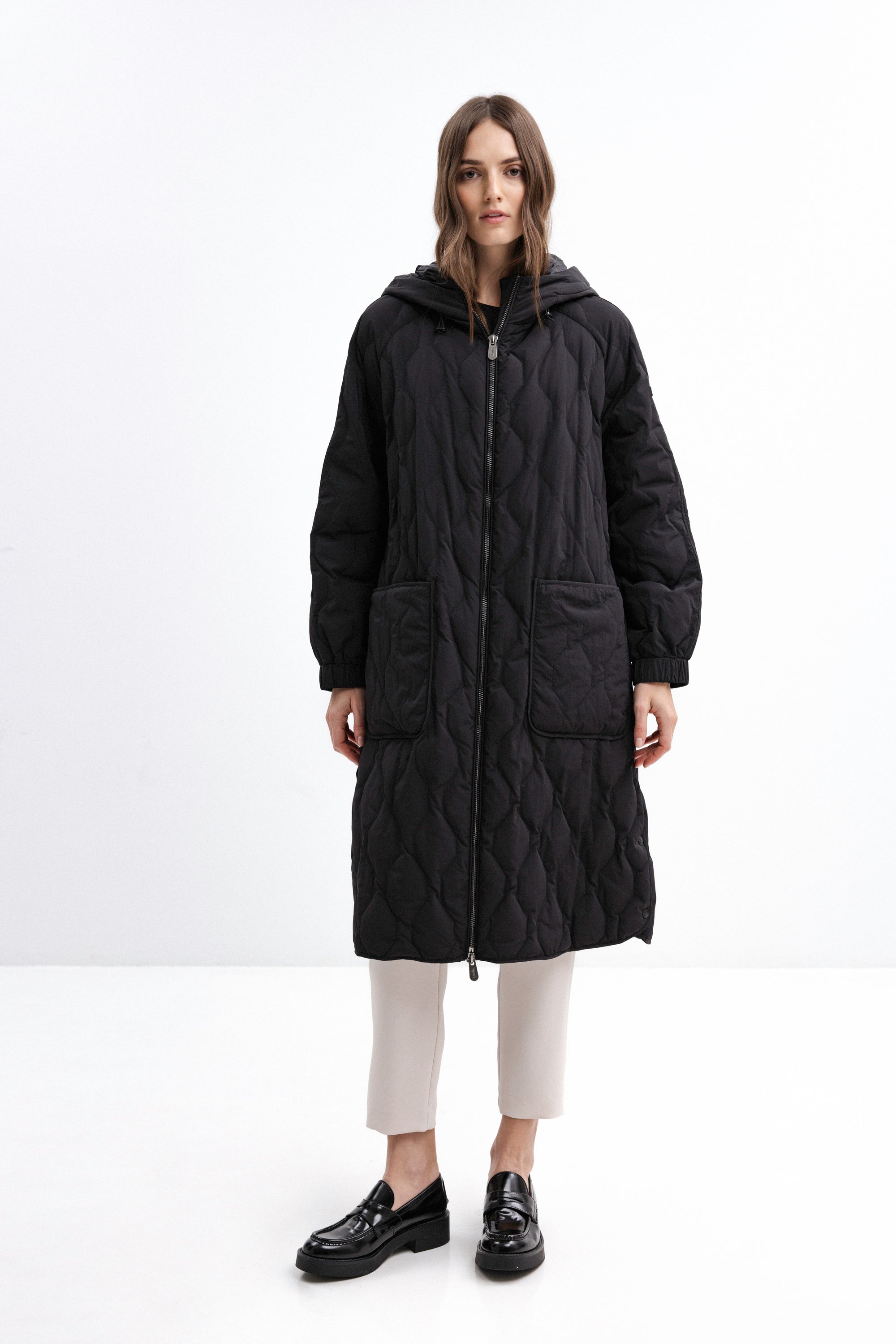 BLACK LONG DOWN JACKET