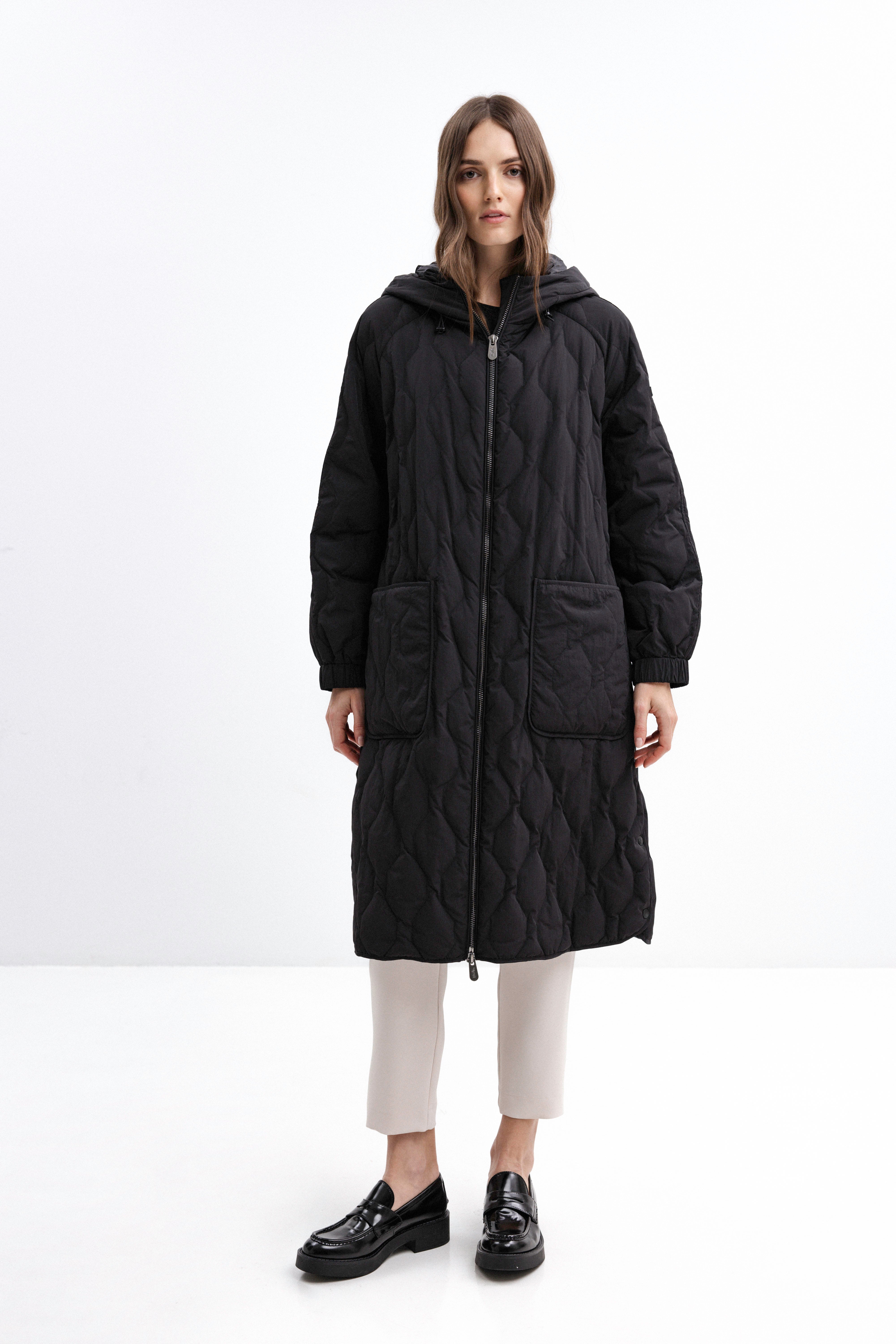 BLACK LONG DOWN JACKET