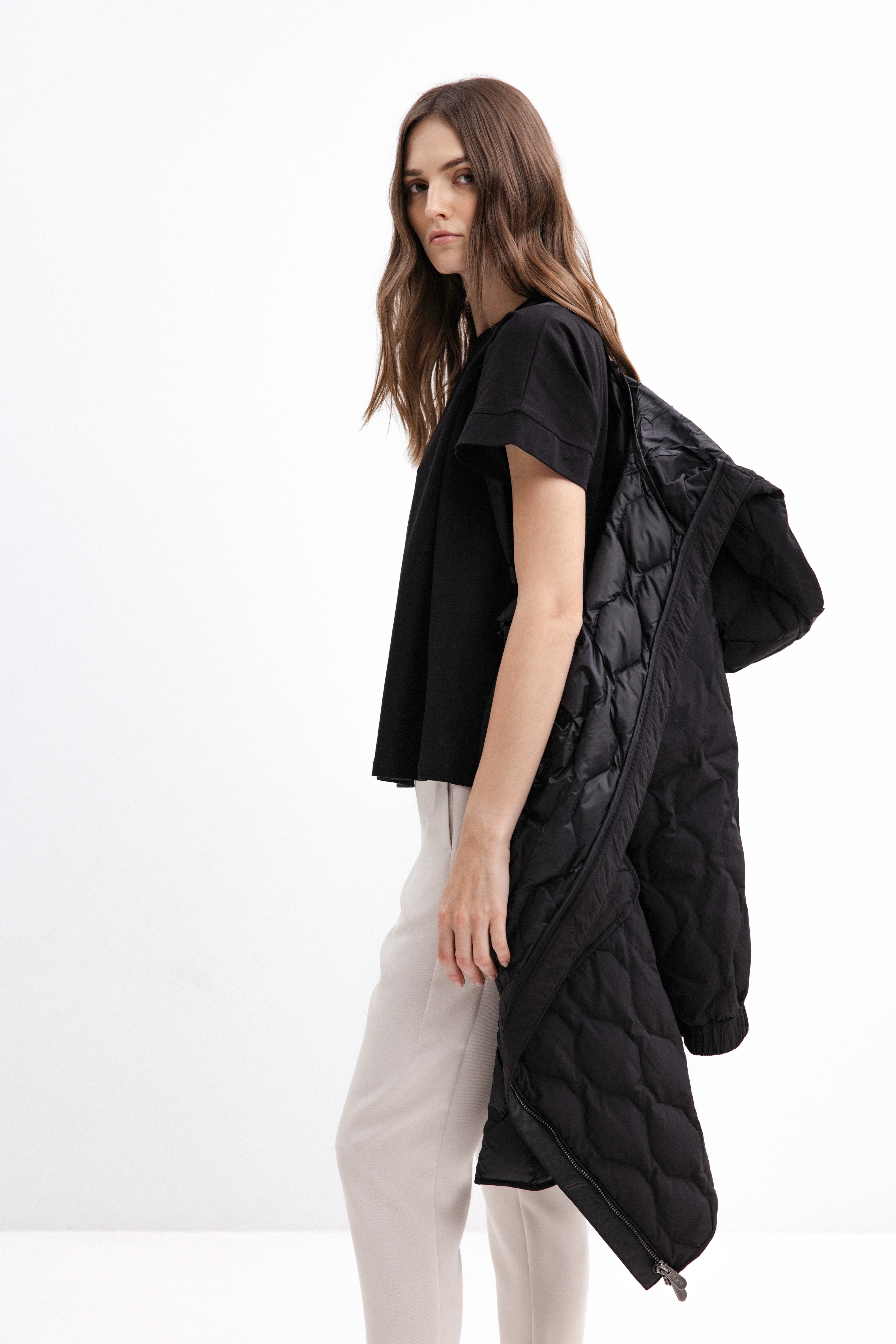 BLACK LONG DOWN JACKET