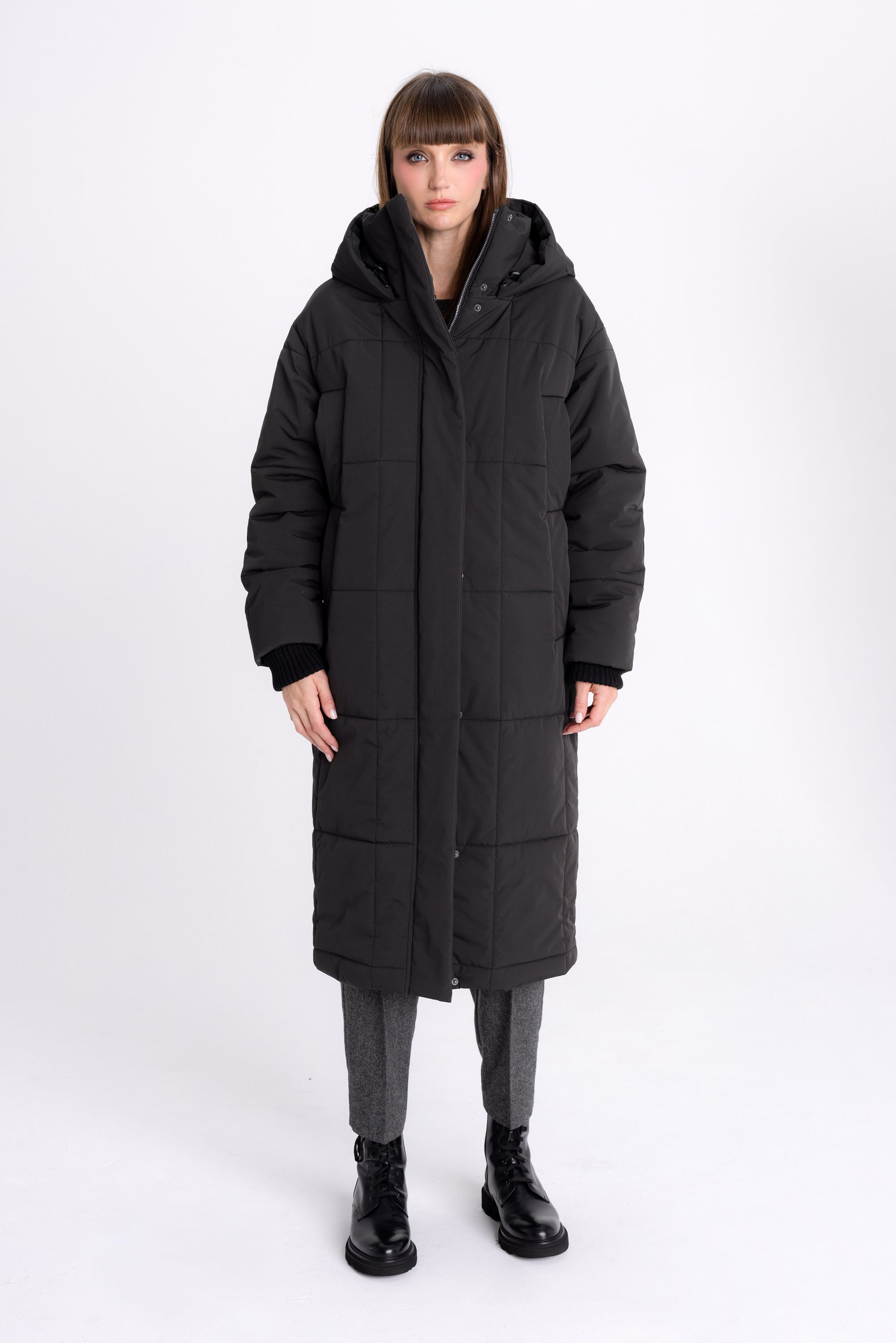 GRAPHITE PADDED JACKET WITH HOOD