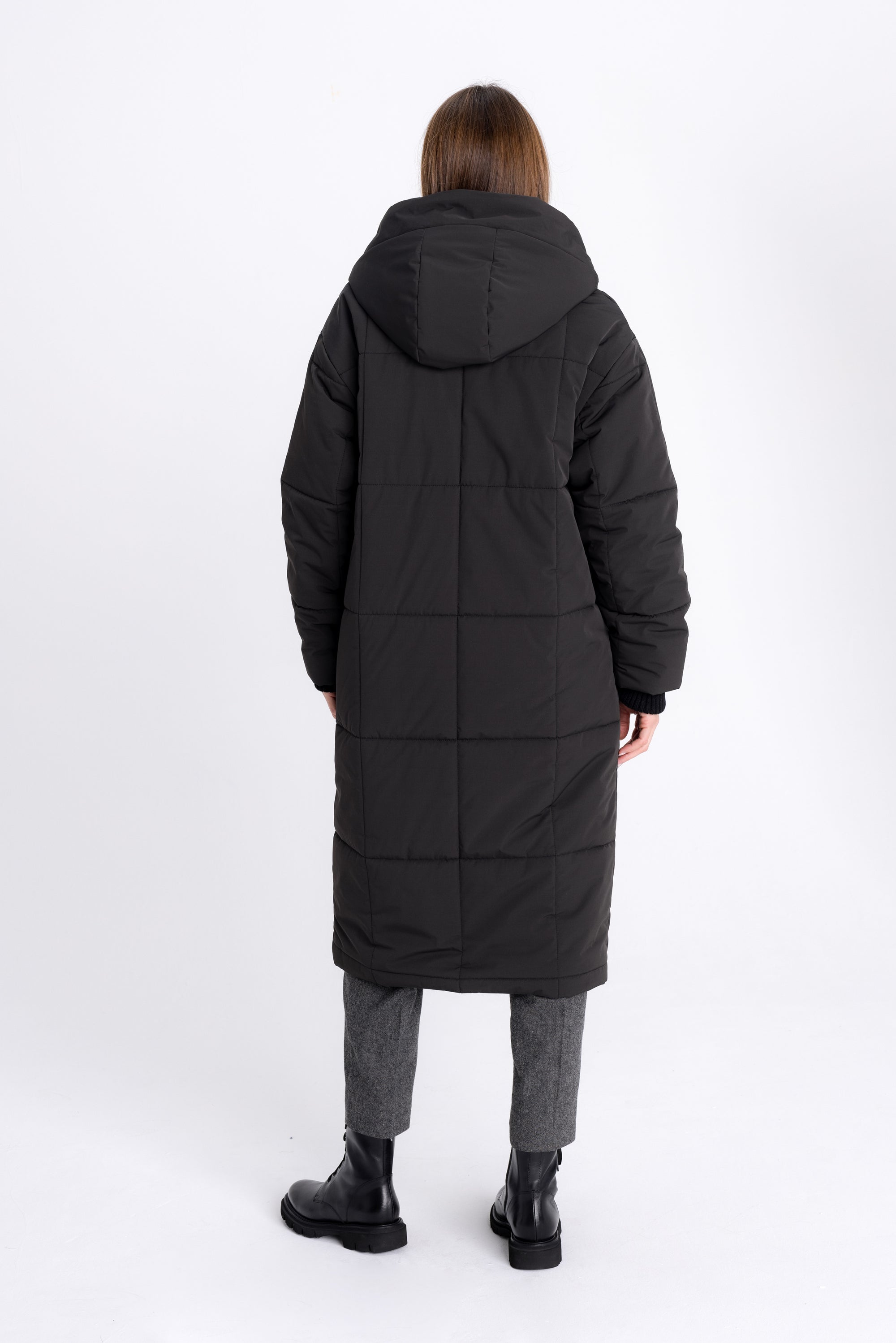 GRAPHITE PADDED JACKET WITH HOOD