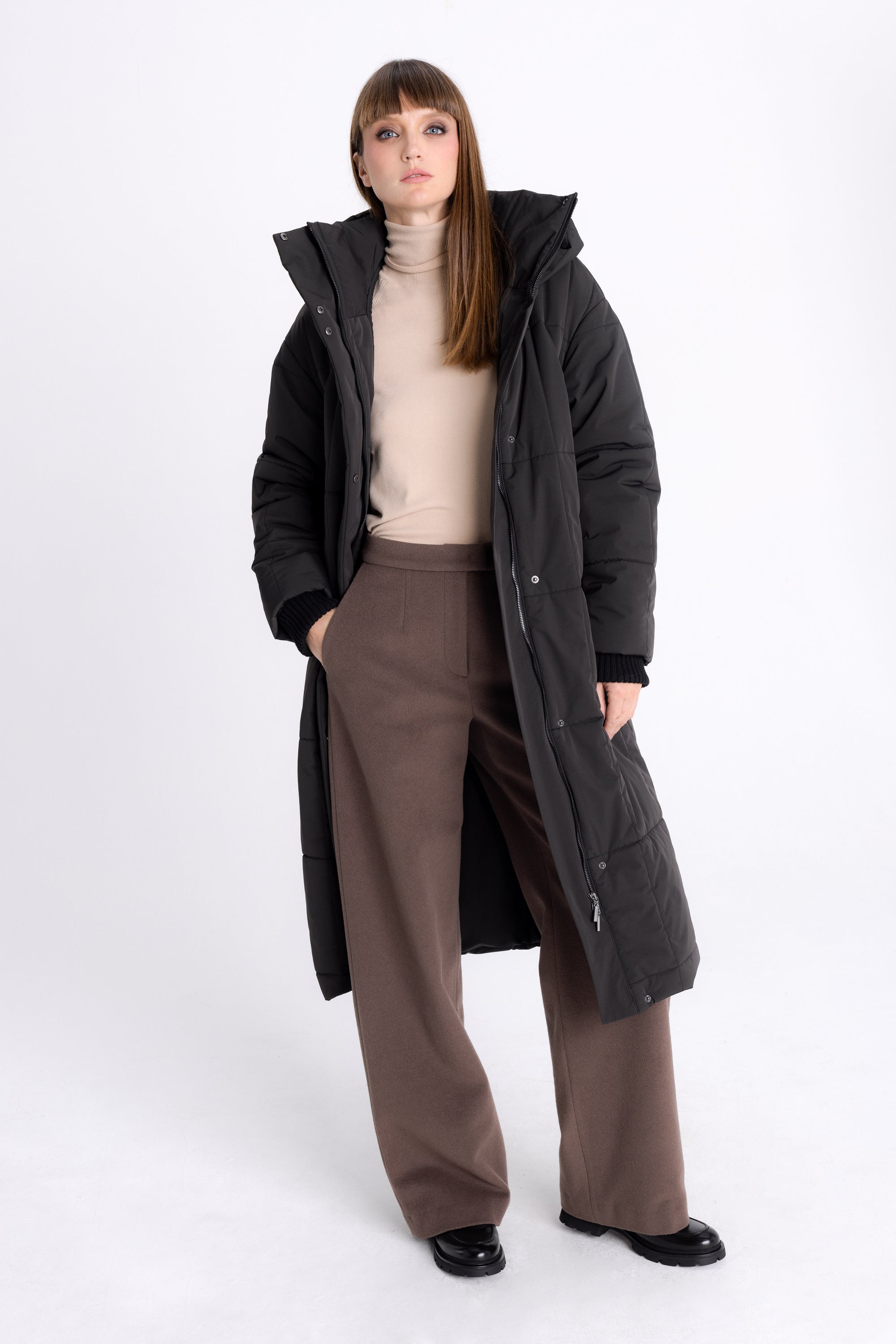 GRAPHITE PADDED JACKET WITH HOOD