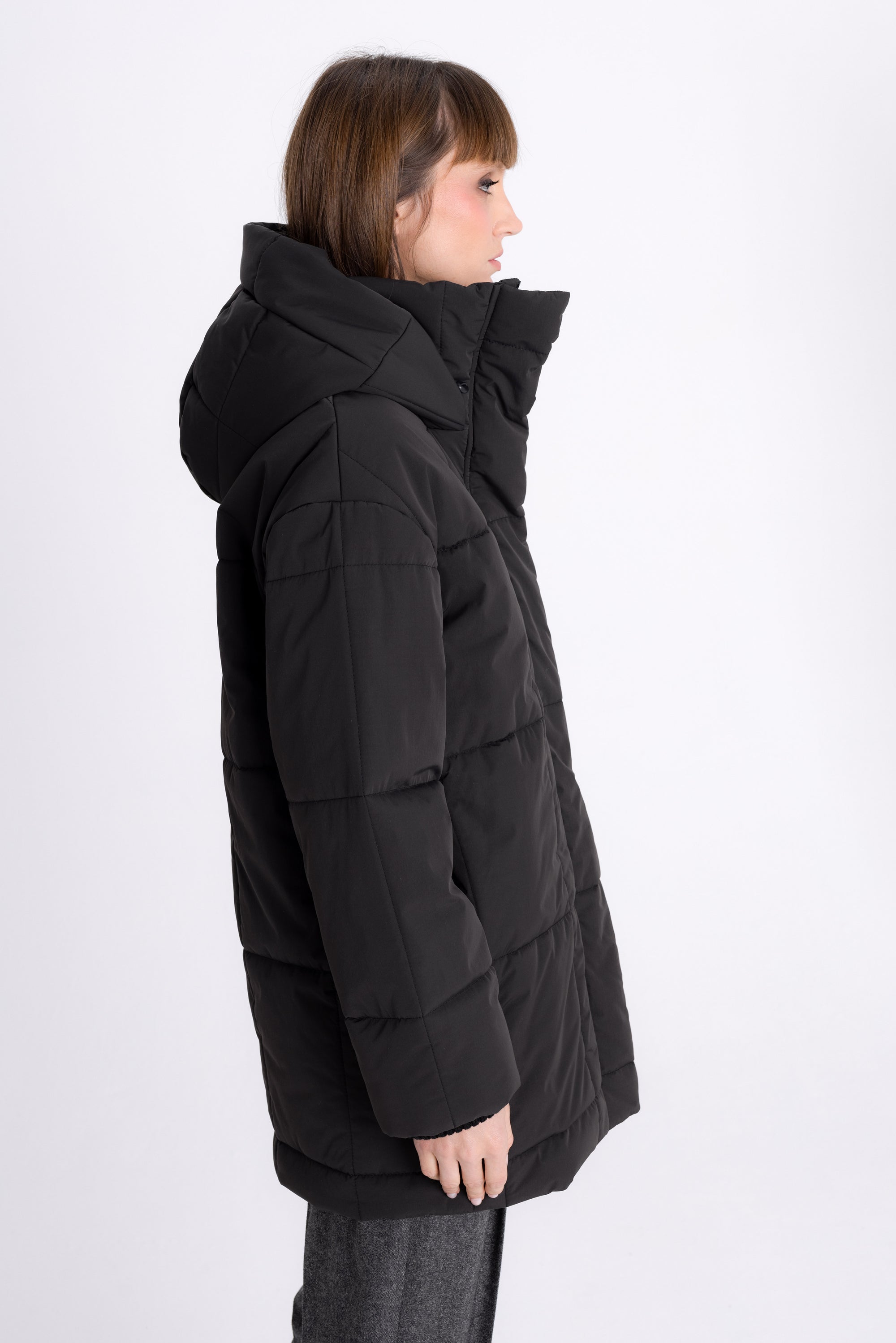 QUILTED GRAFFITI SHORT JACKET WITH HOOD