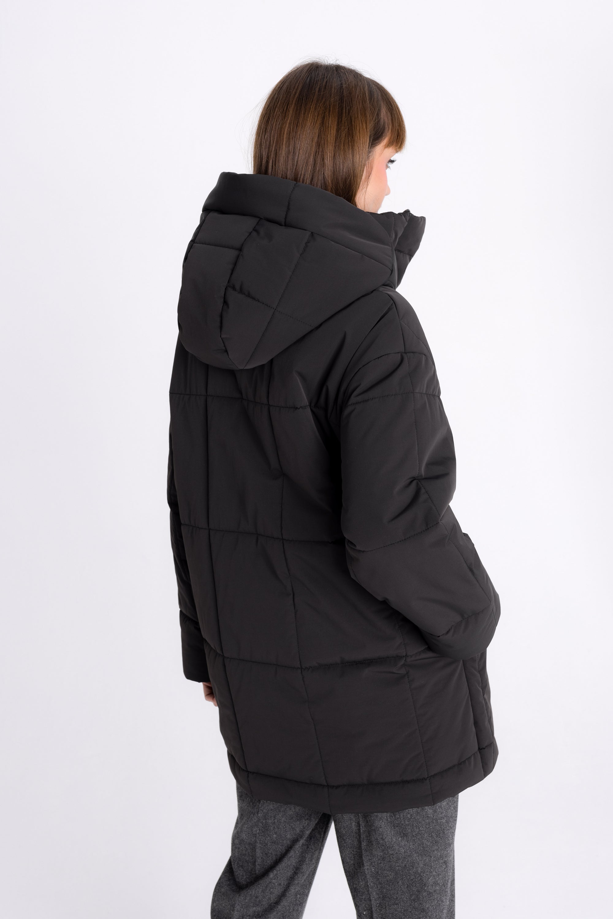 QUILTED GRAFFITI SHORT JACKET WITH HOOD