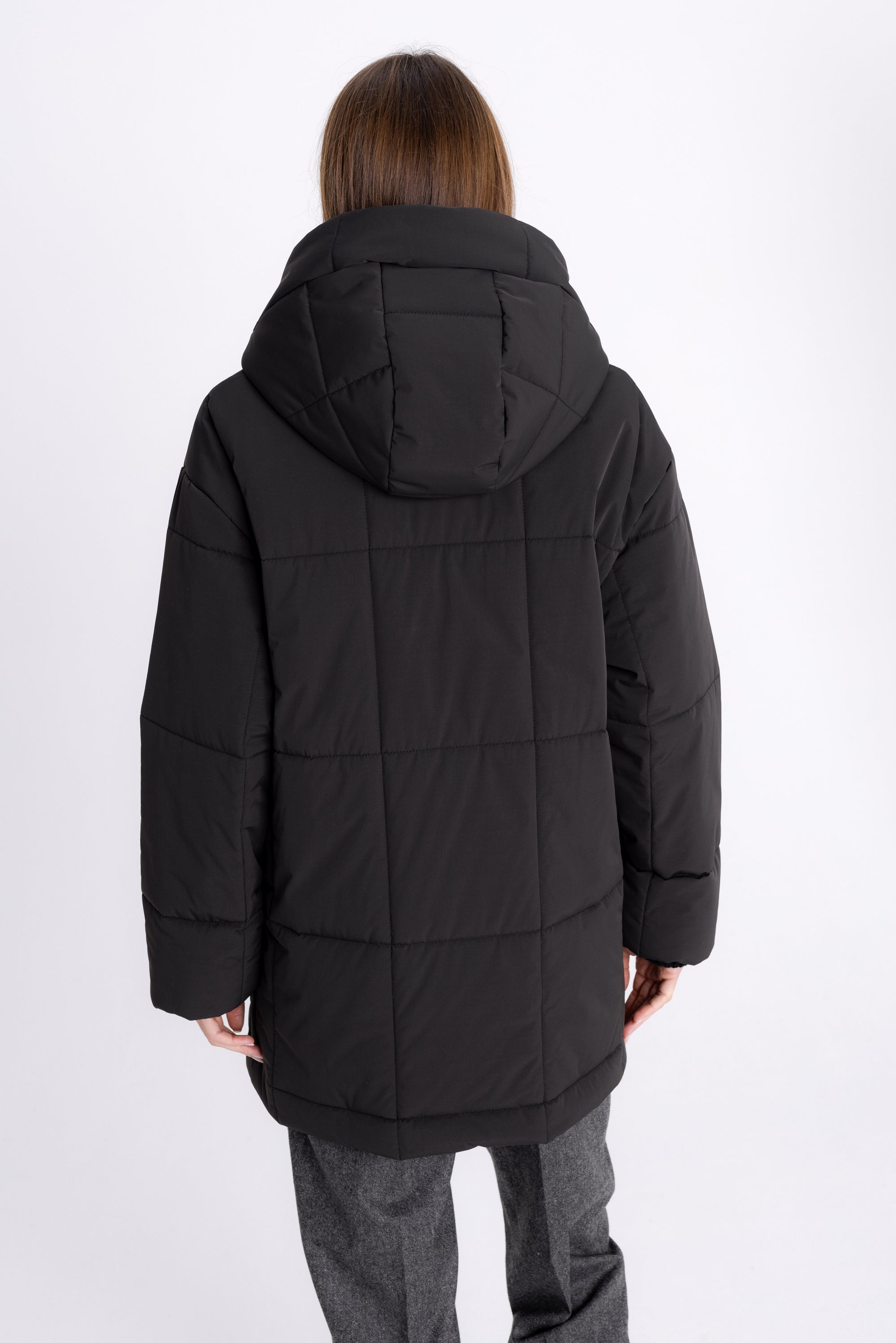 QUILTED GRAFFITI SHORT JACKET WITH HOOD