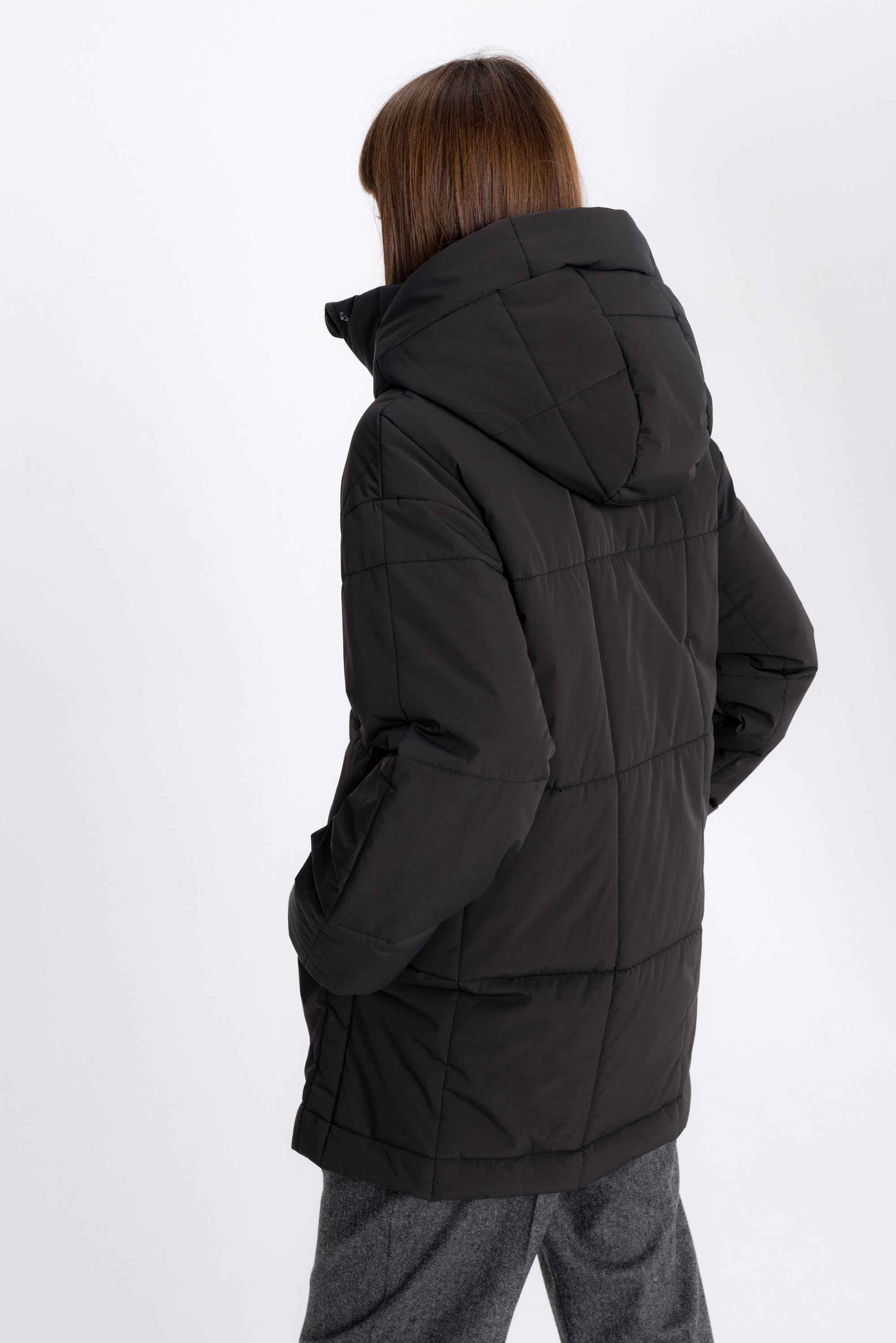 QUILTED GRAFFITI SHORT JACKET WITH HOOD