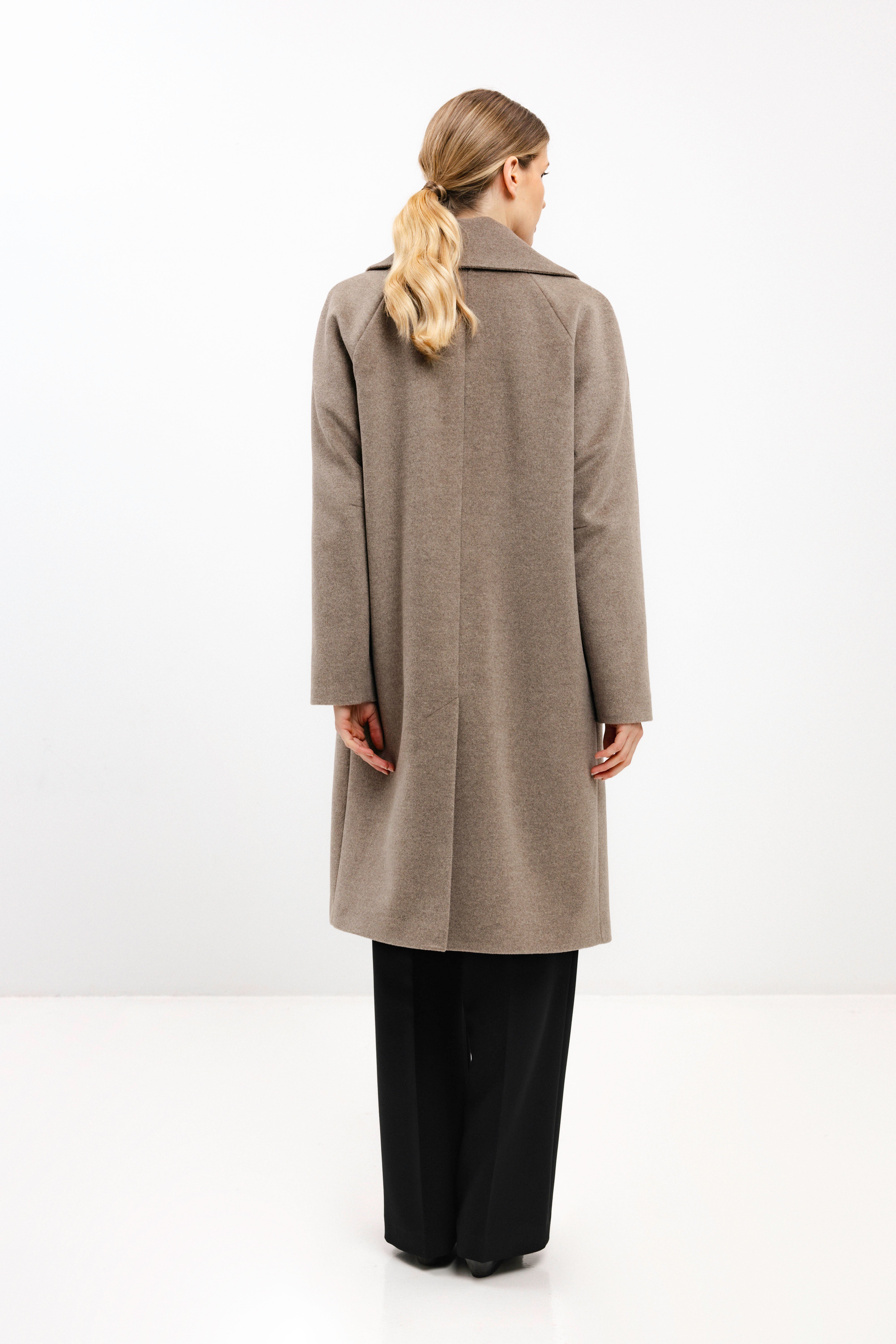 STRAIGHT COCOA COAT WITH ANGORA