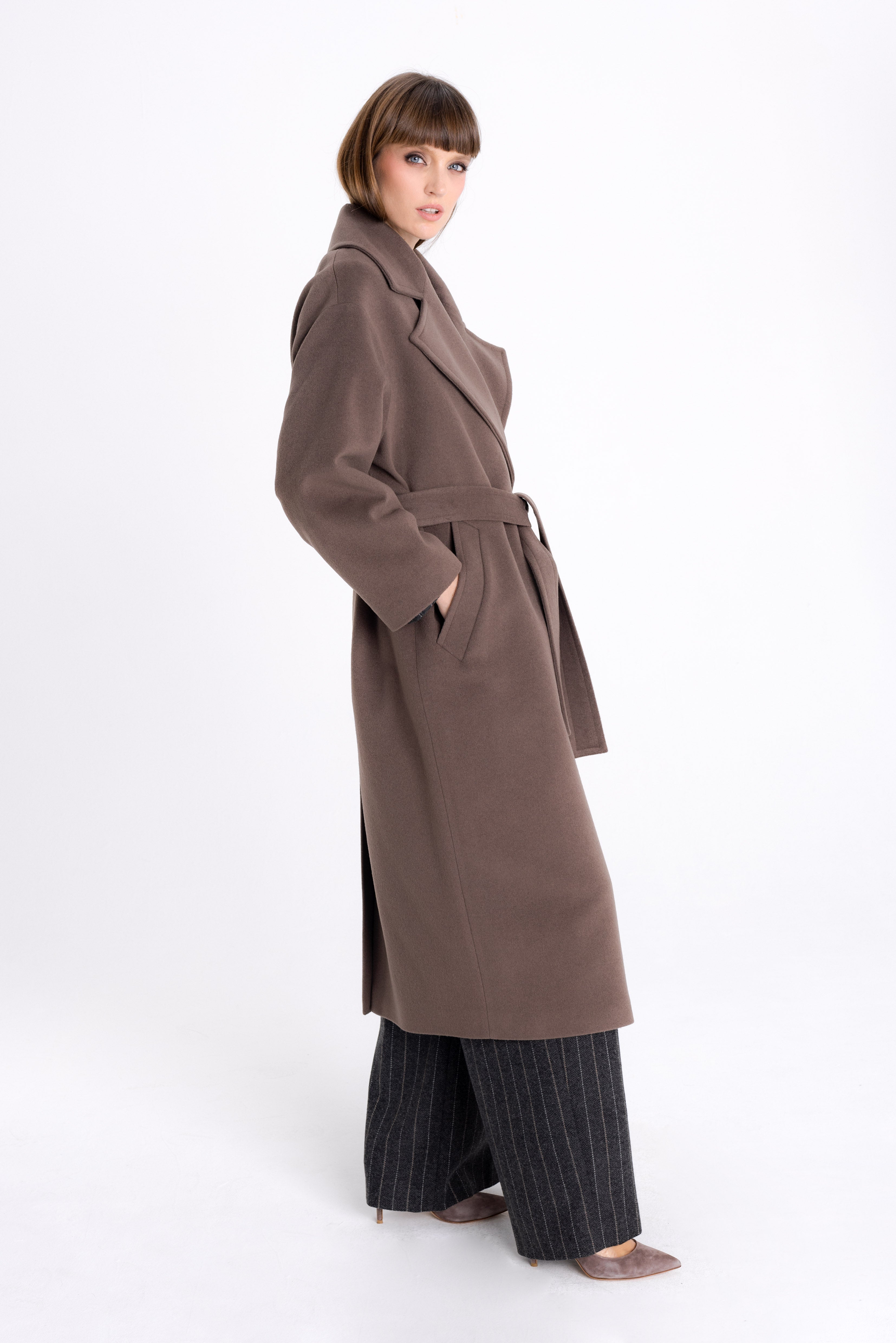 OVERSIZED COCOA COAT WITH CASHMERE