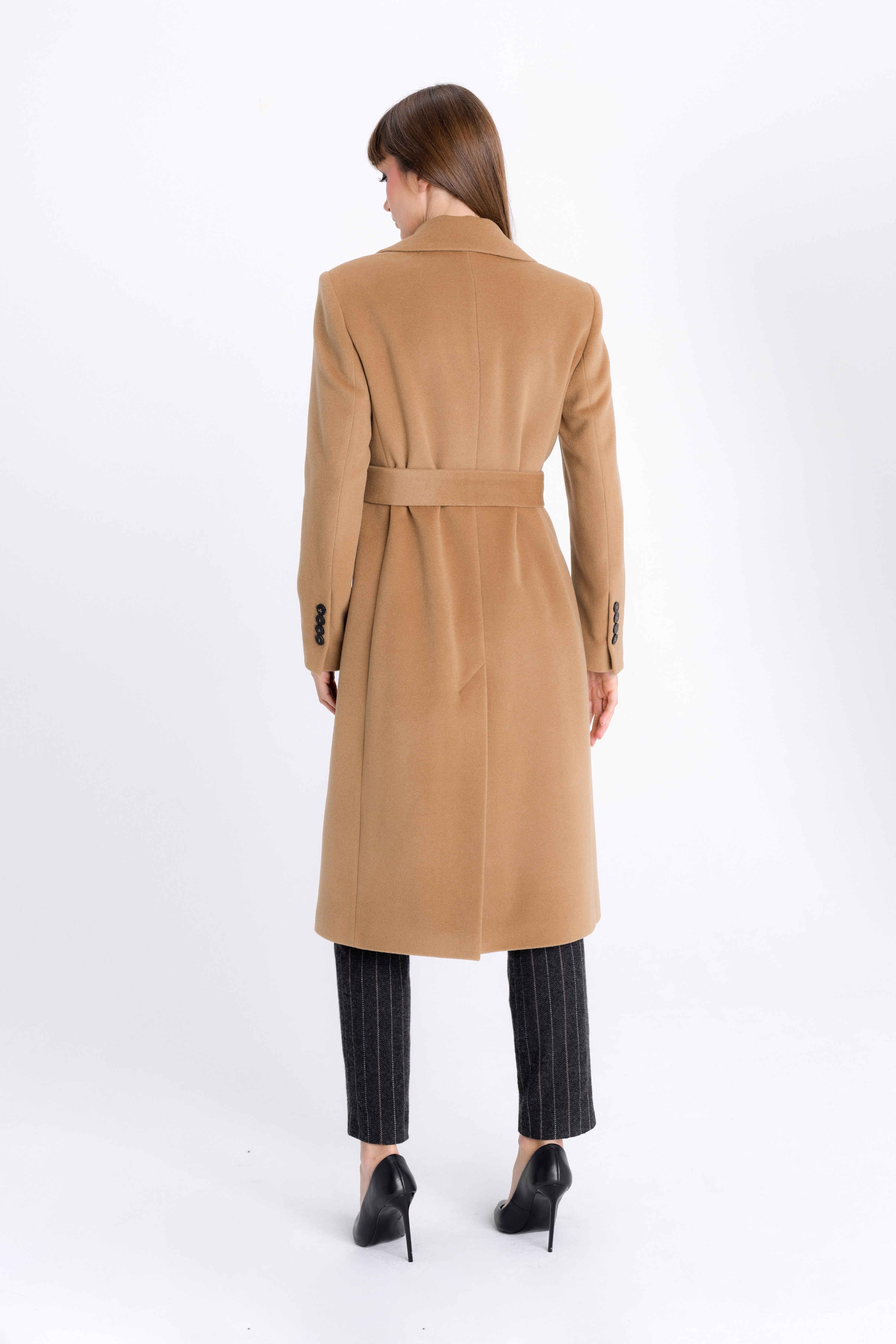 FITTED CAMEL COAT WITH ANGORA – InAvati