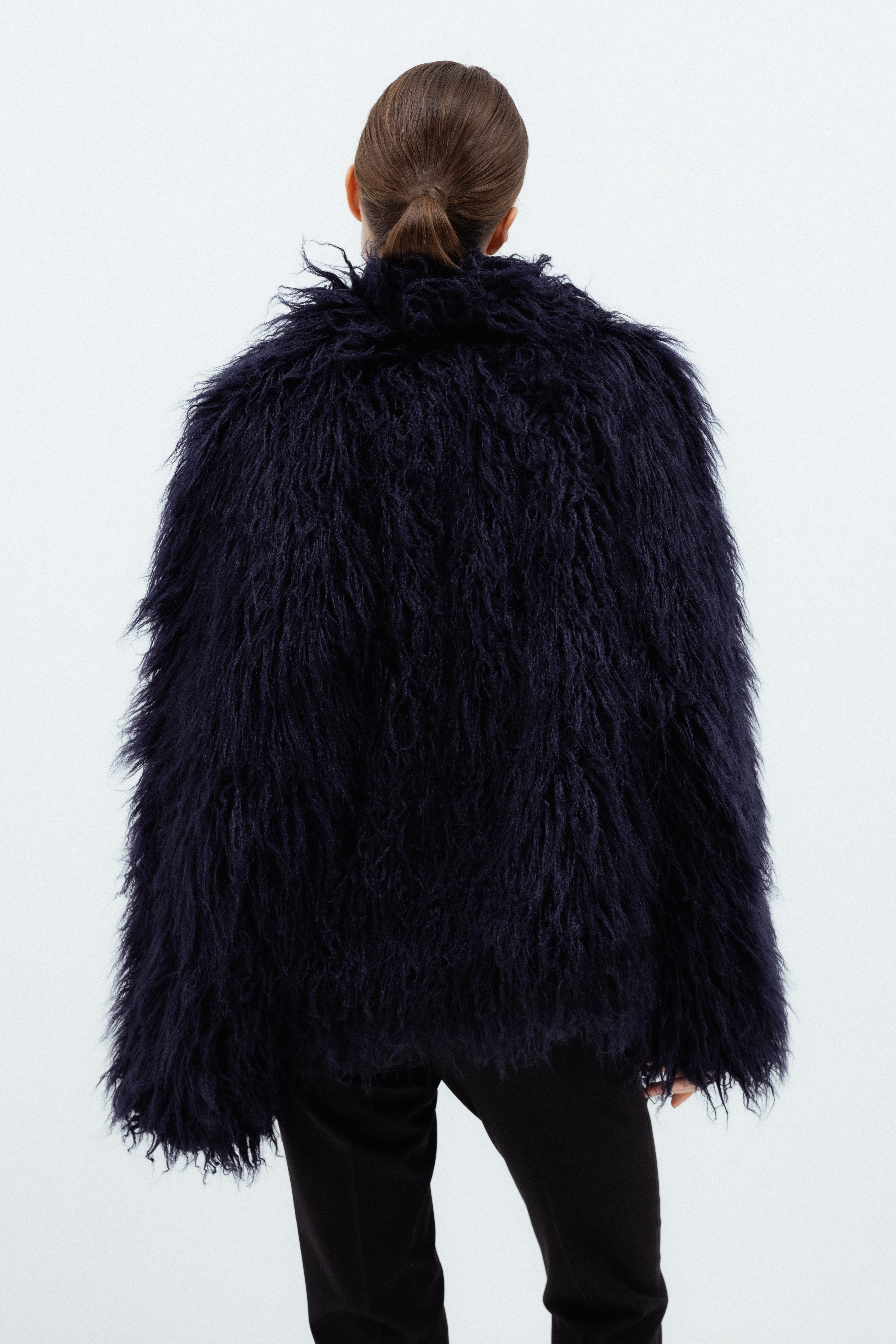 FAUX FUR NAVY COAT