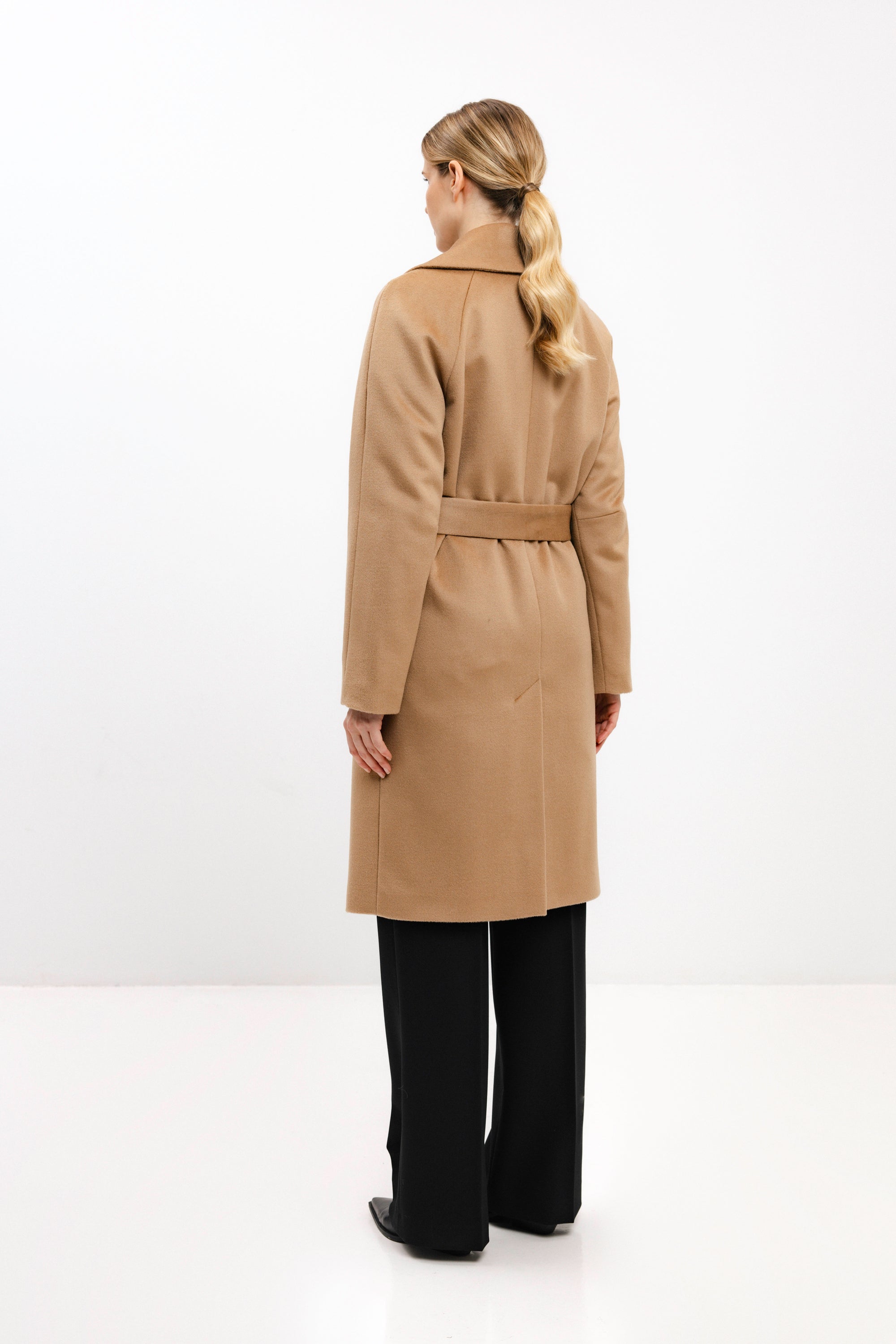 PADDED CAMEL COAT WITH VIRGIN WOOL