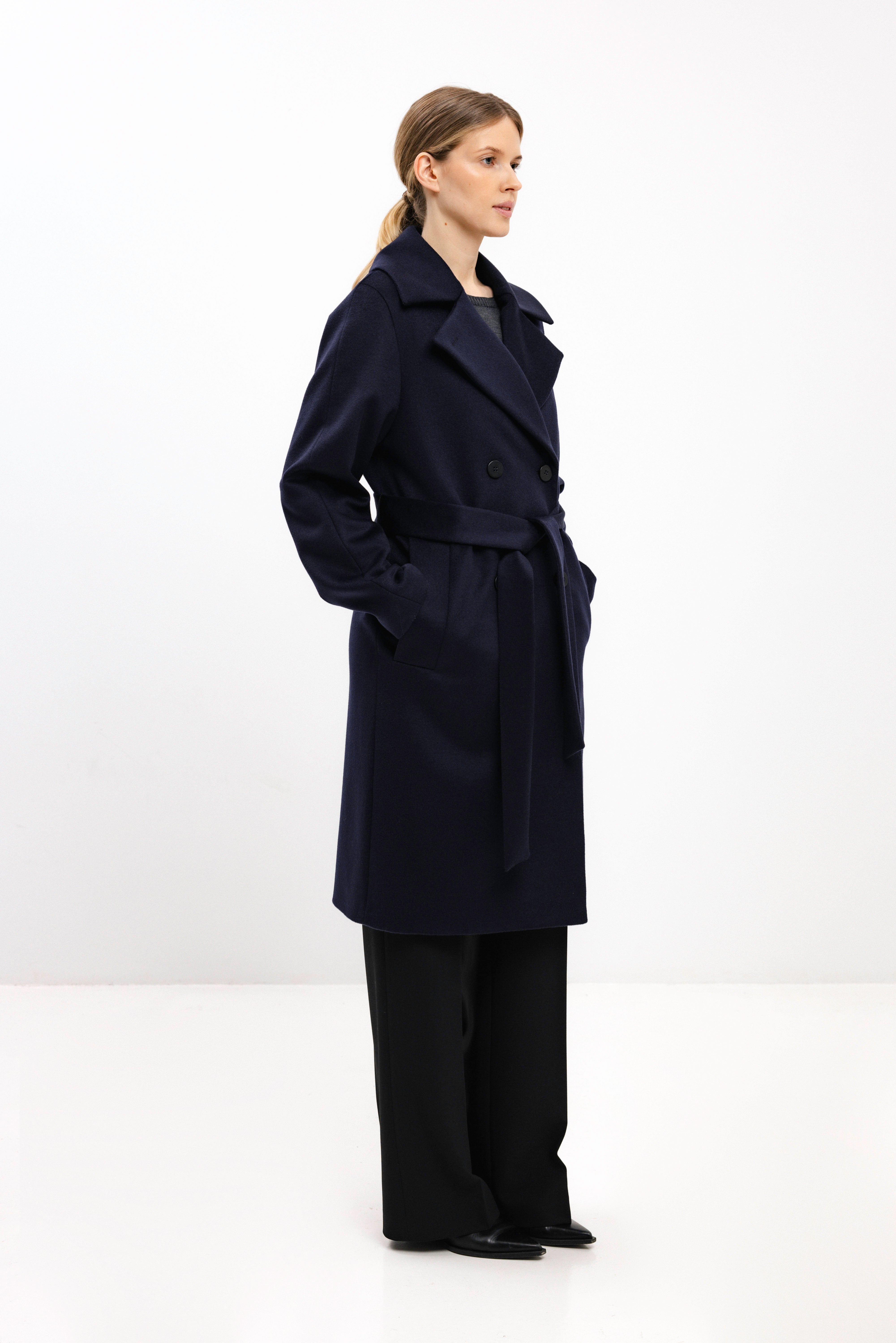 PADDED NAVY COAT WITH VIRGIN WOOL