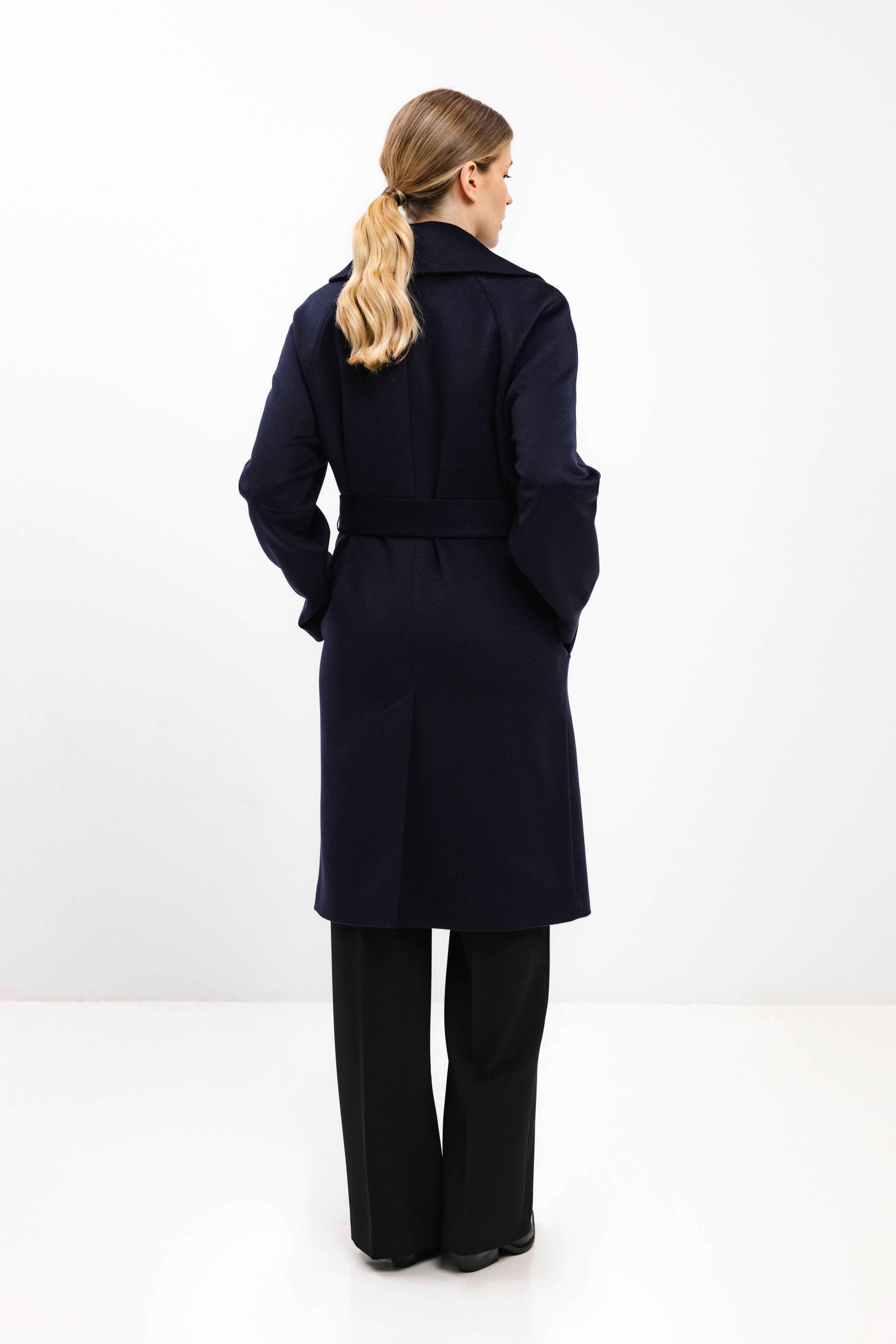 PADDED NAVY COAT WITH VIRGIN WOOL