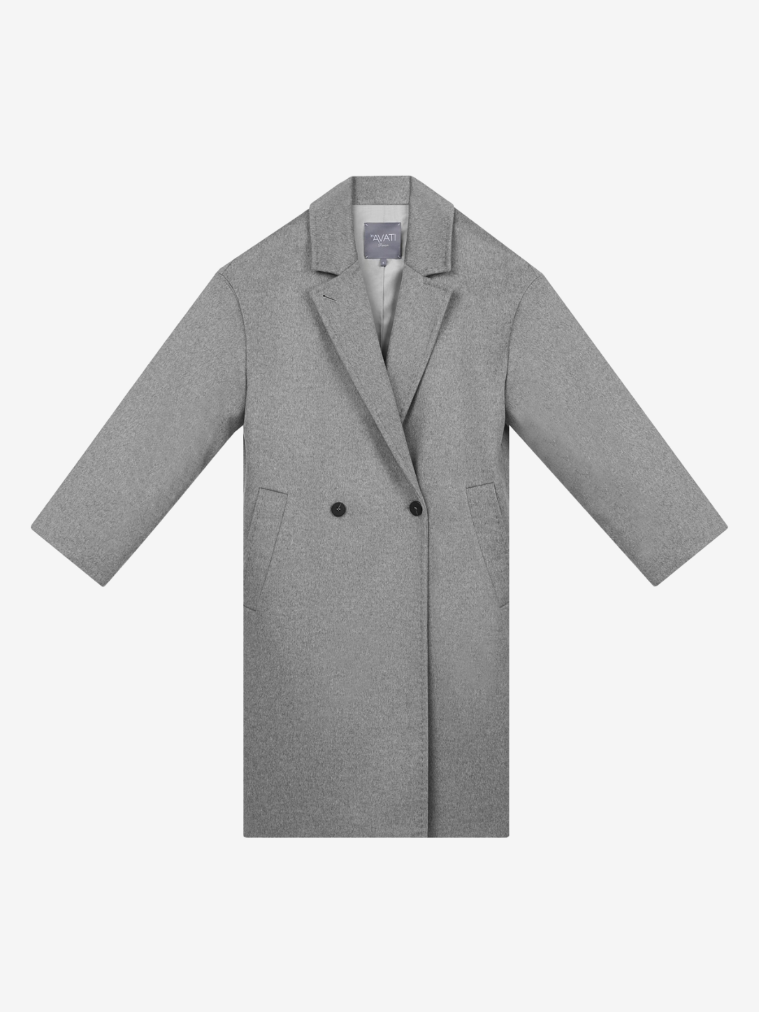 OVERSIZED DOUBLE-BREASTED WOOL COAT IN GREY