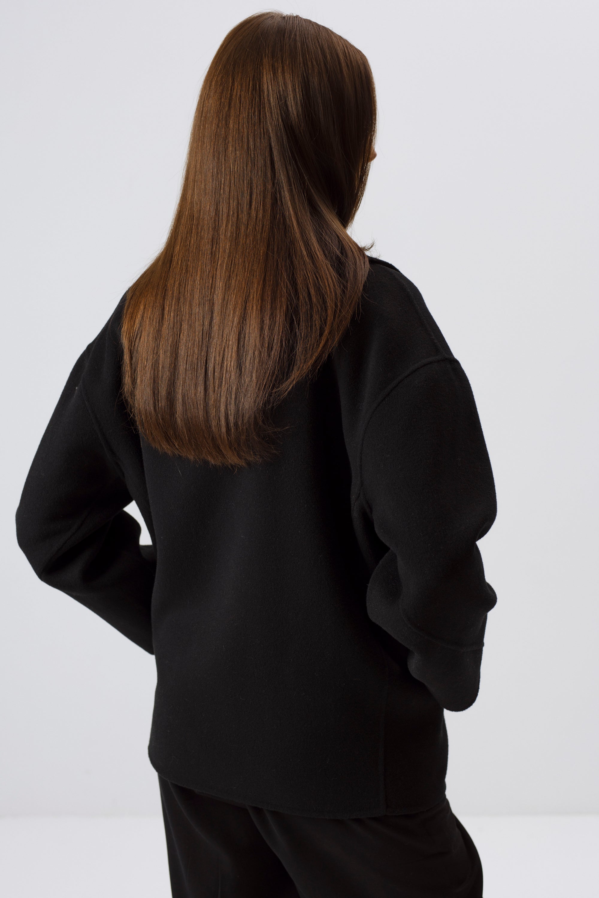 UNISEX GRAUER DOPPELSCHICHT-WOLLMANTEL