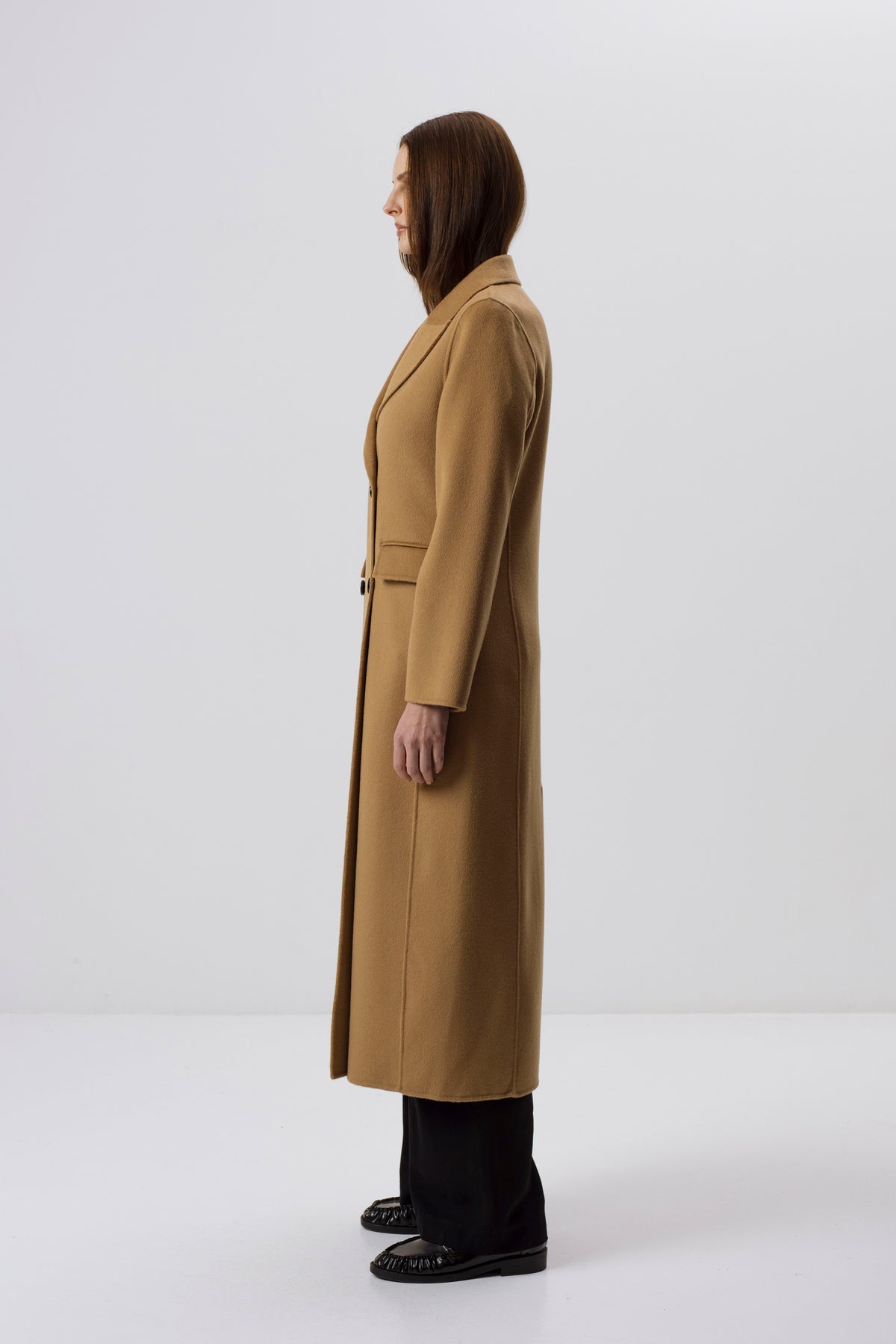 UNISEX GRAUER DOPPELSCHICHT-WOLLMANTEL