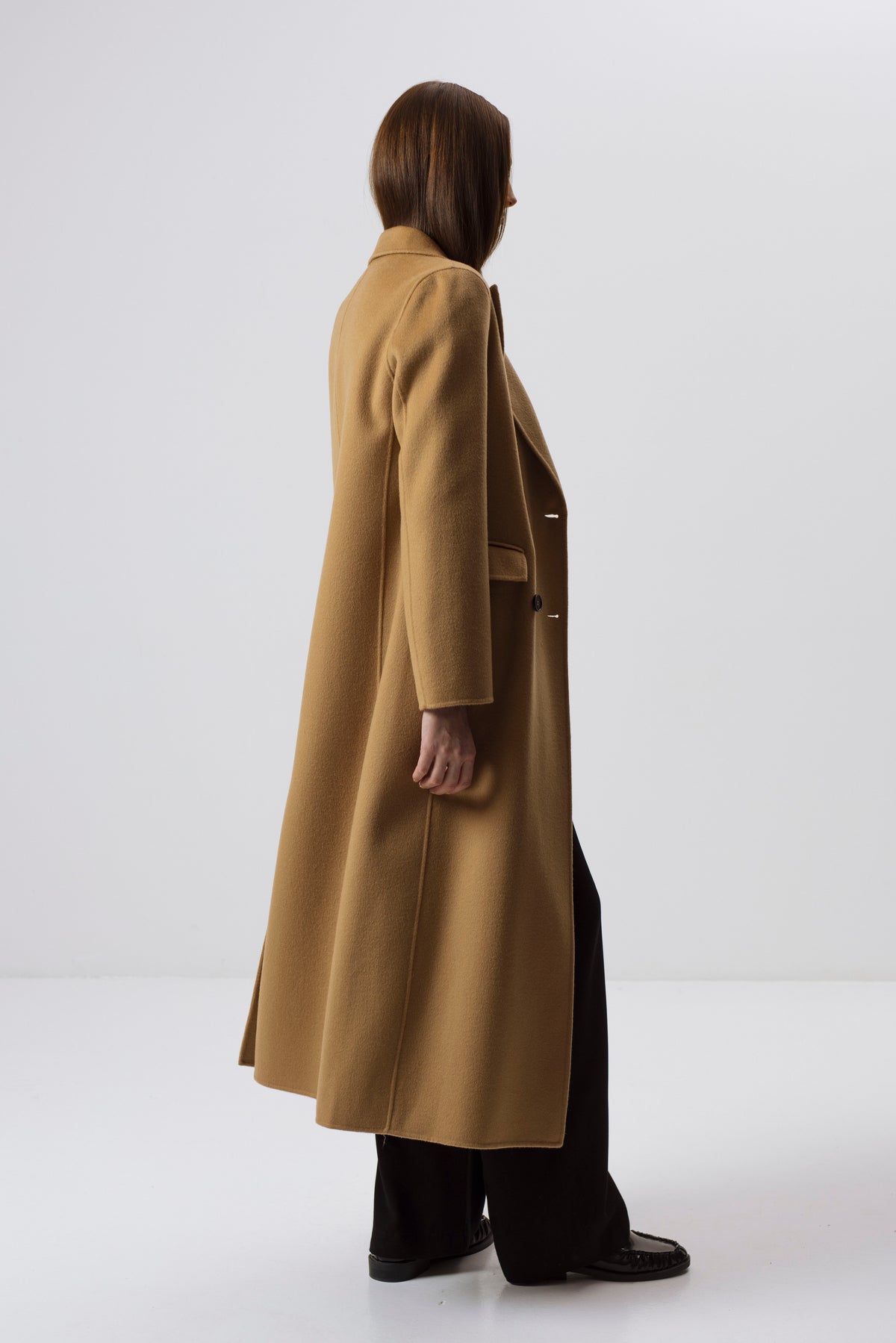 UNISEX GRAUER DOPPELSCHICHT-WOLLMANTEL