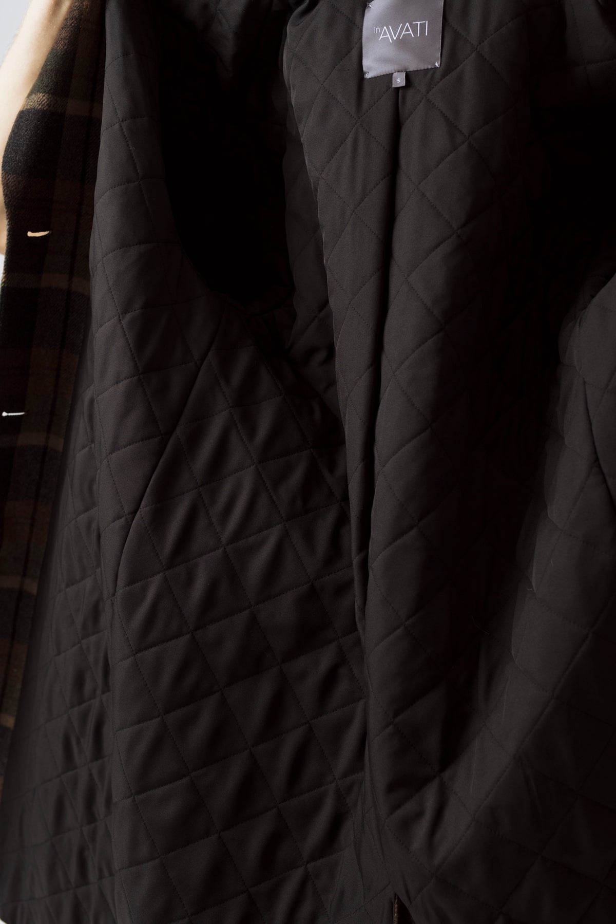 CHECKED WOOL BLEND COAT WITH CAMEL WOOL PADDING