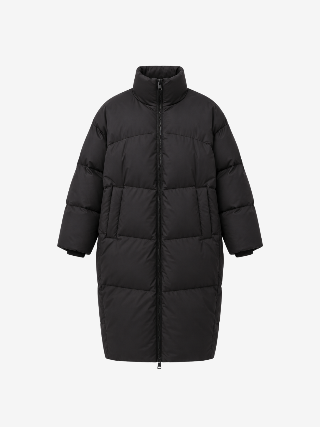 BLACK LONG DOWN OVERSIZED JACKET