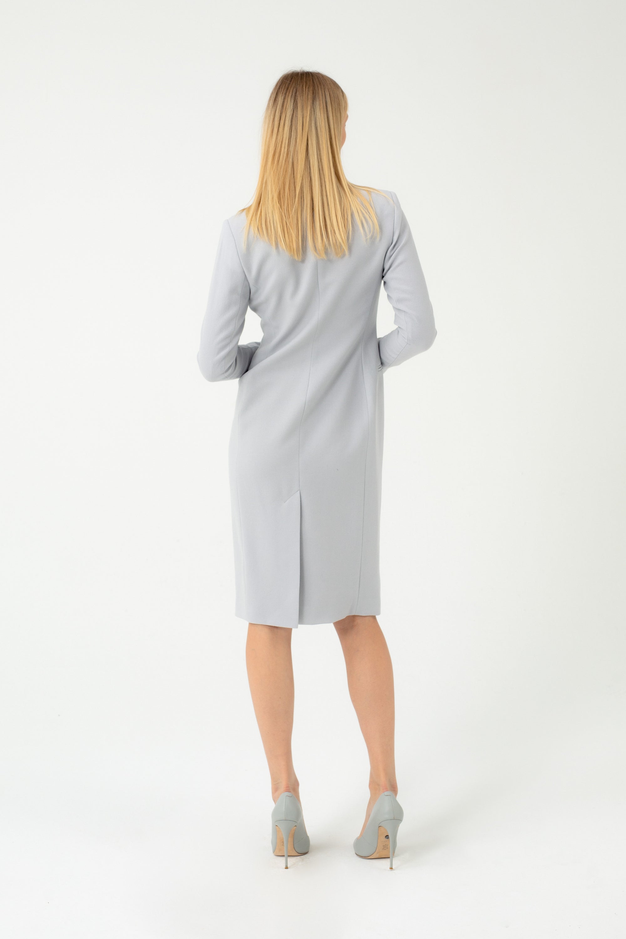 LIGHT GREY DUSTCOAT TYPE DRESS