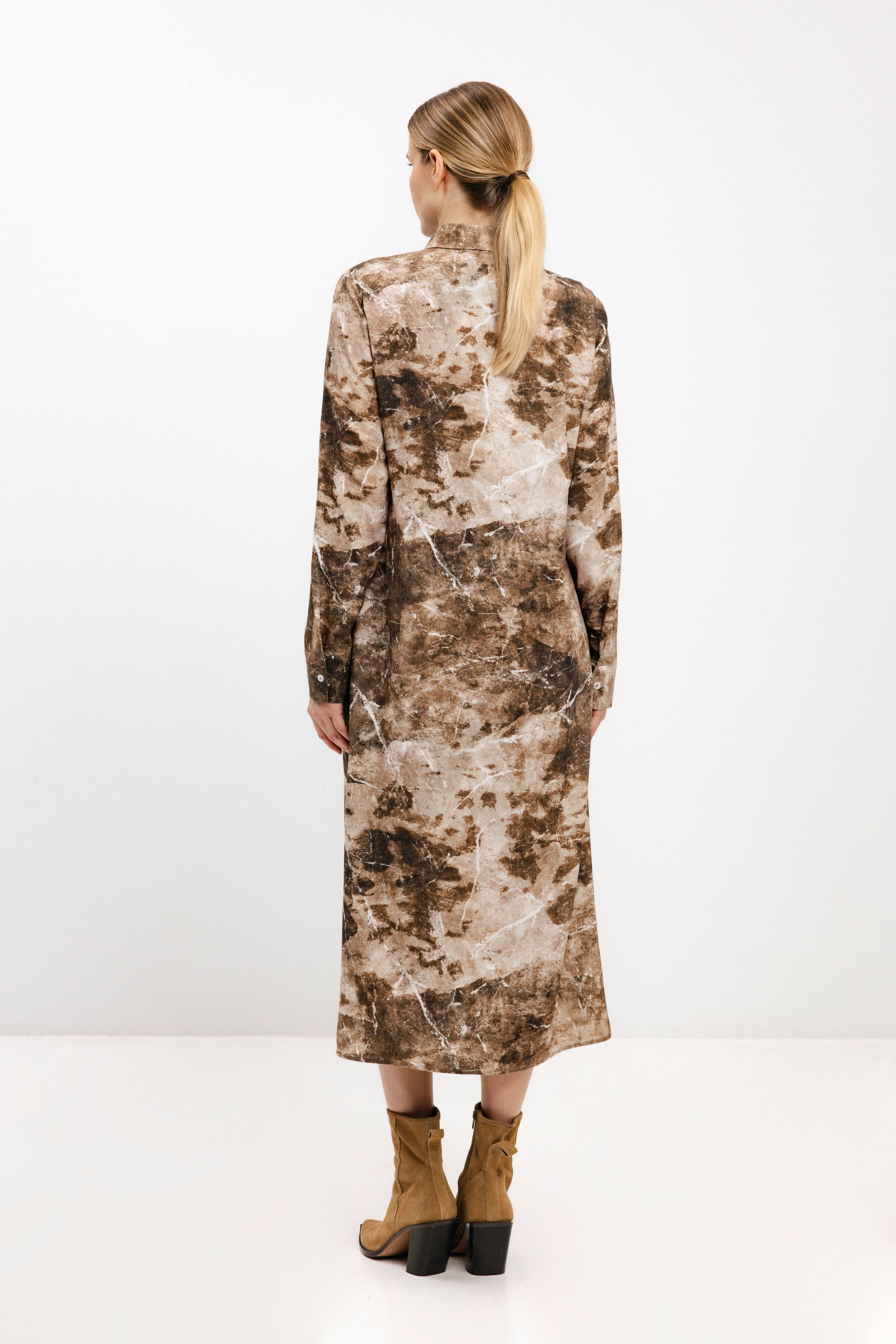 LONG-SHIRT DRESS WITH ABSTRACT PRINT