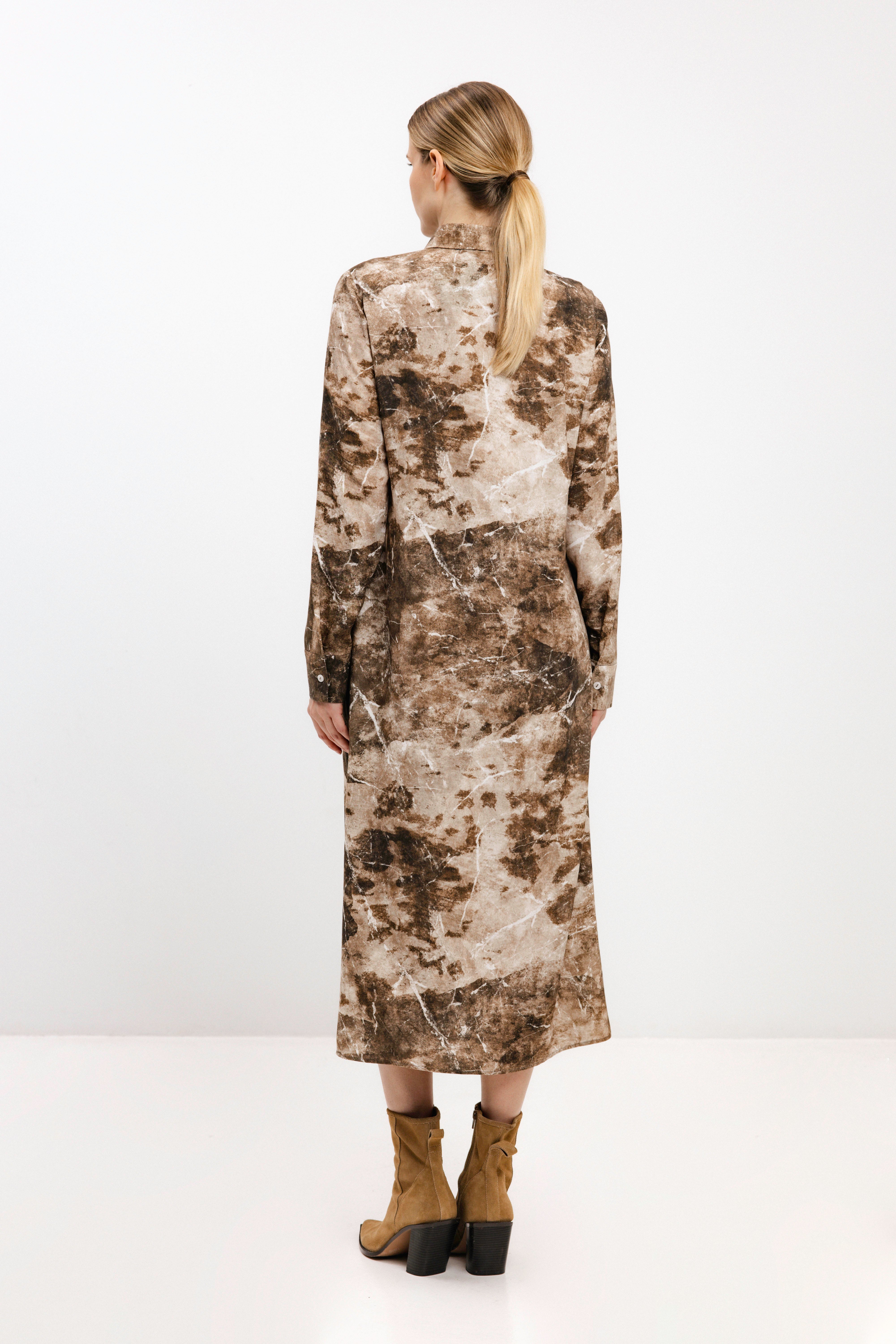 LONG-SHIRT DRESS WITH ABSTRACT PRINT