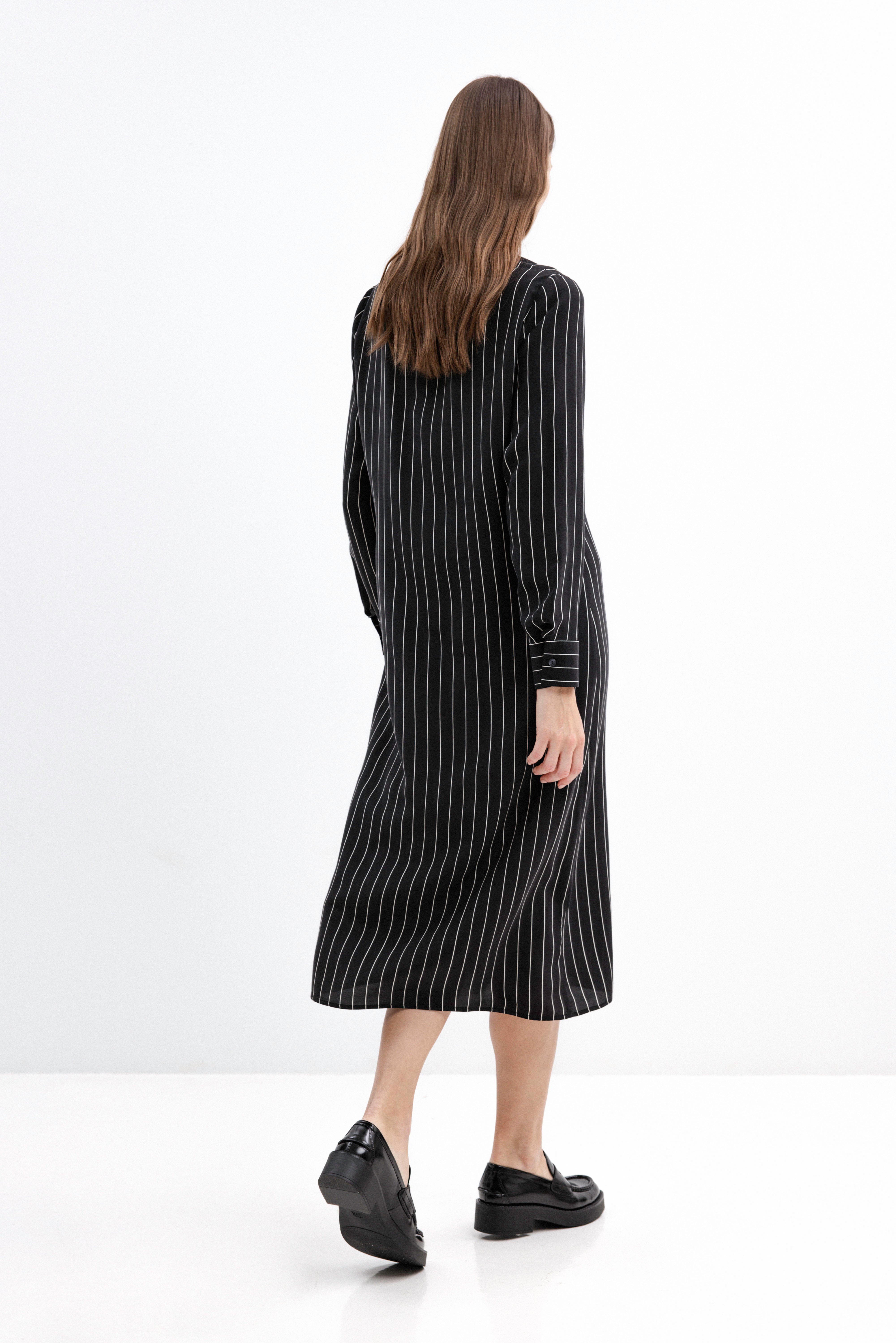 STRIPED SHIRT-STYLE DRESS