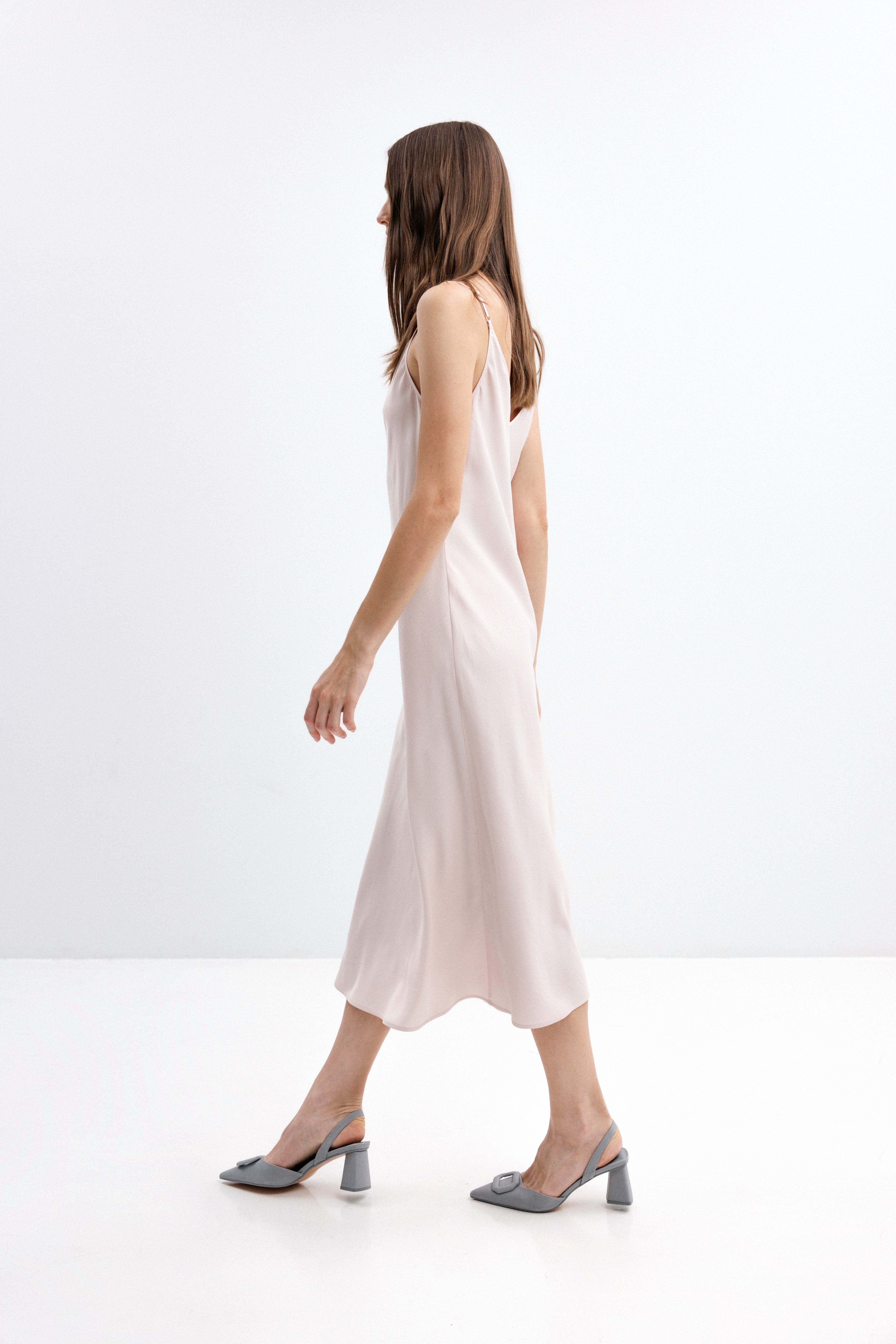 BLUSH ROSE MIDI SLIP DRESS