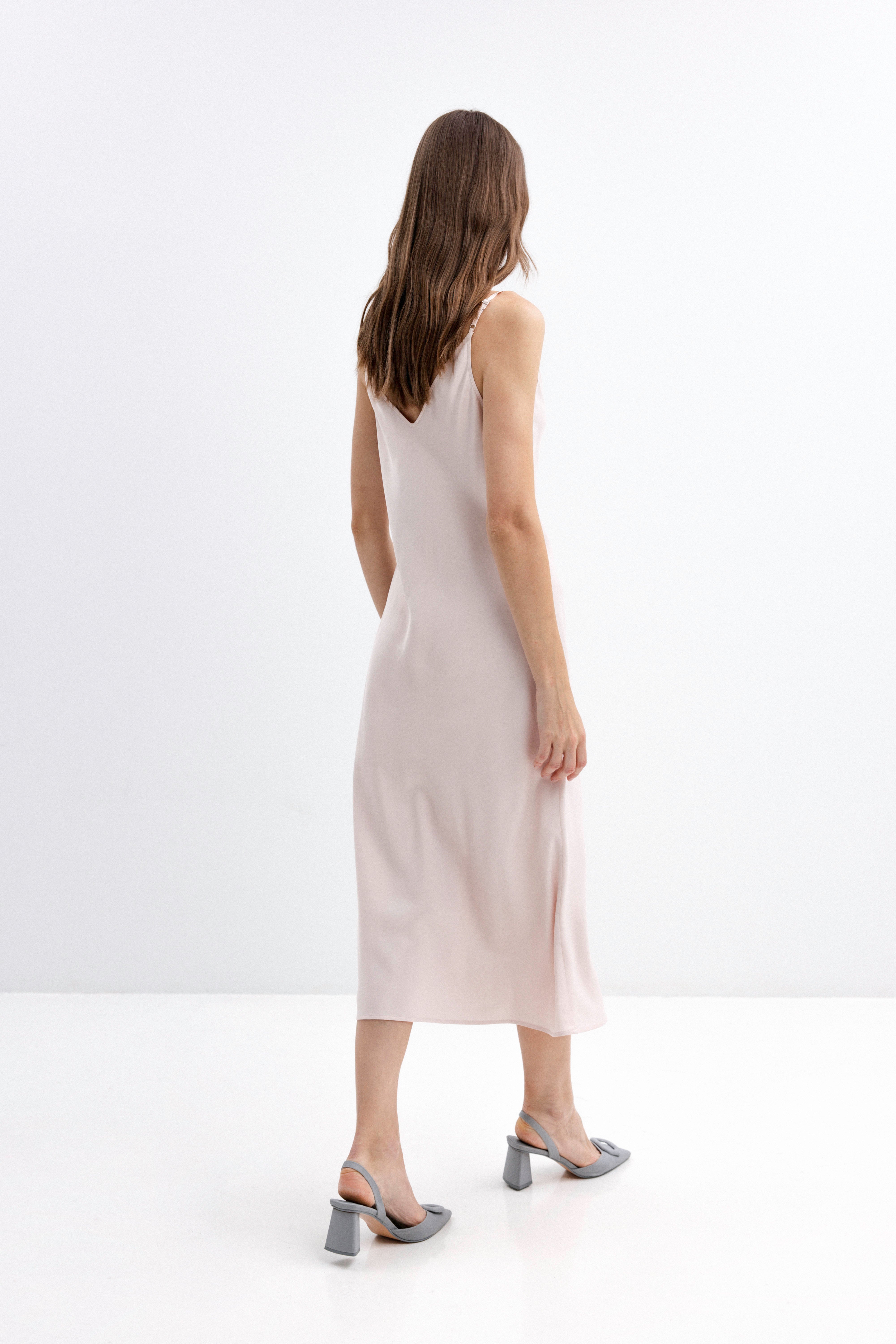 BLUSH ROSE MIDI SLIP DRESS