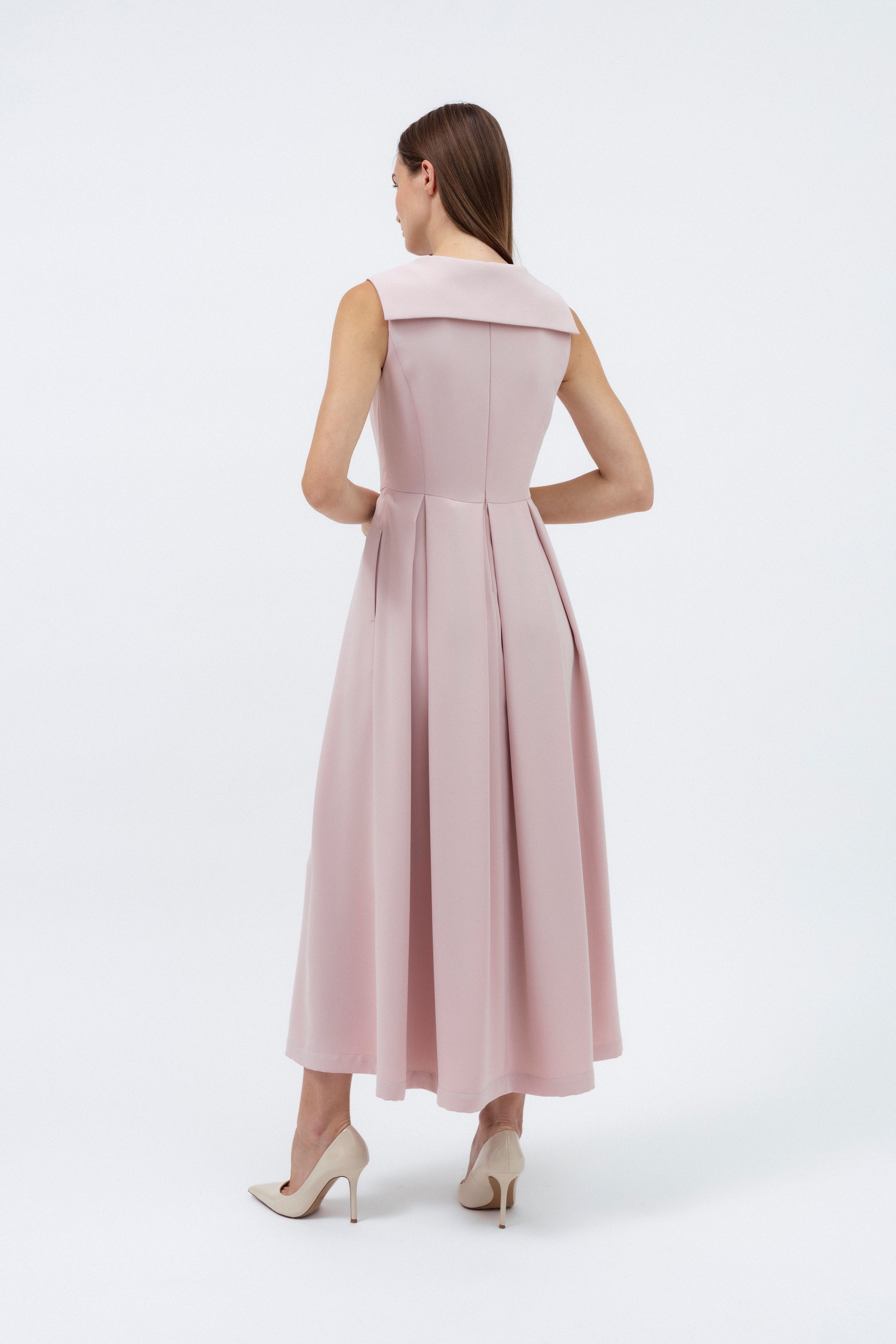 ROSE PINK A-LINE MIDI DRESS