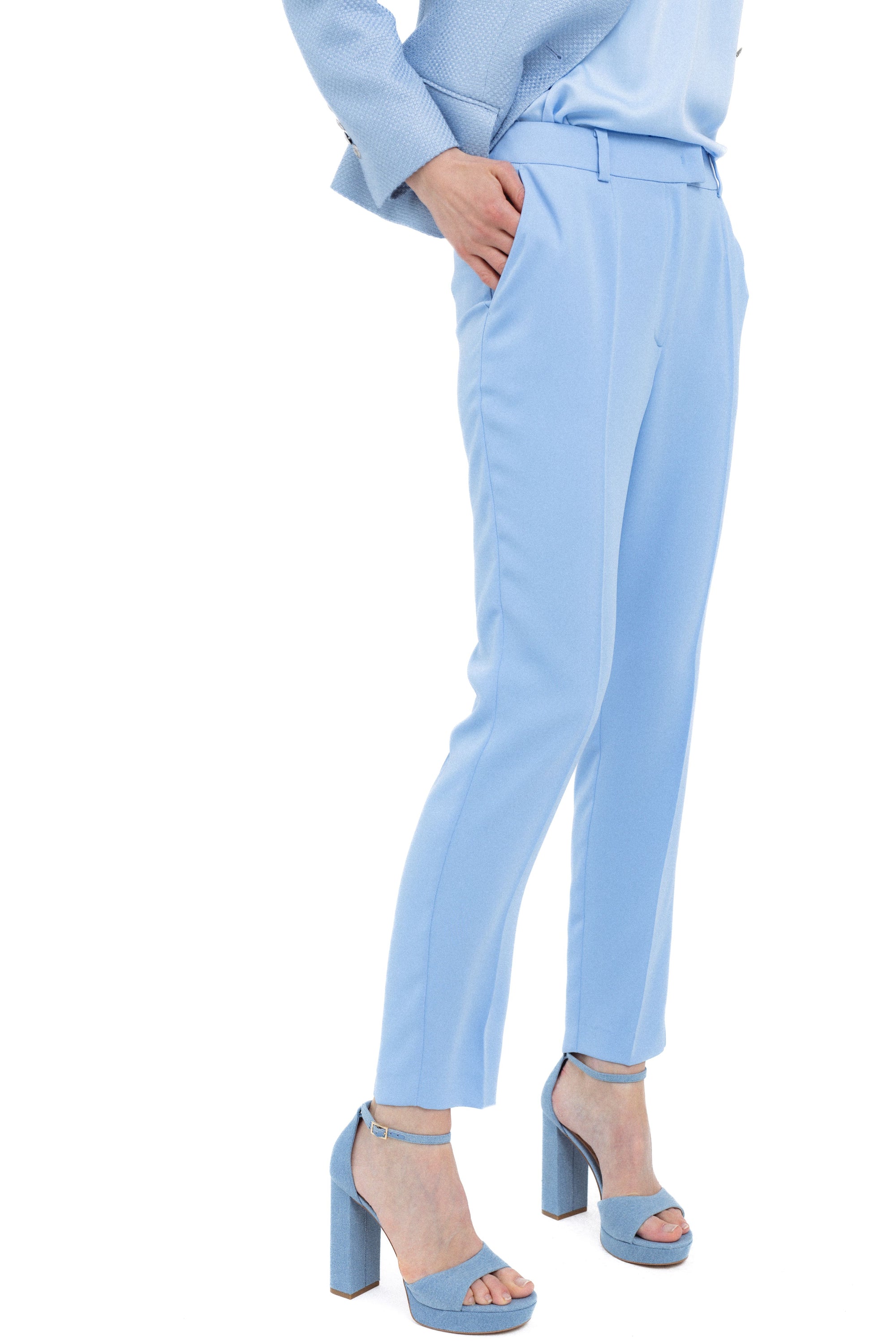 LIGHT BLUE SLIM FIT TROUSERS