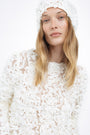 WHITE TEXTURED HEADPIECE