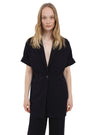 BLACK SHORT-SLEEVE BLAZER