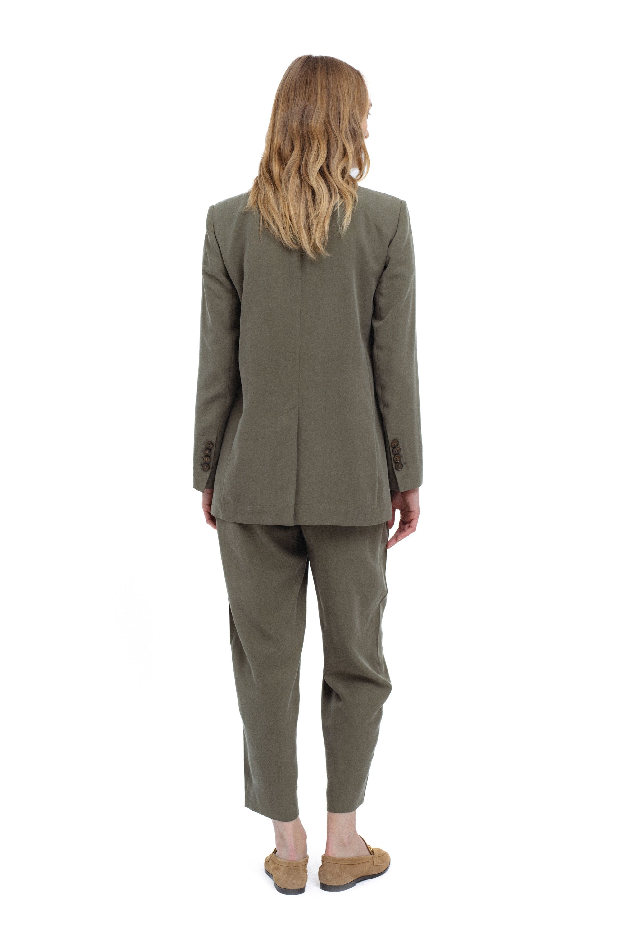 KHAKI DOUBLE-BREASTED BLAZER