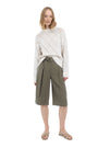 KHAKI BERMUDA SHORTS WITH BELT
