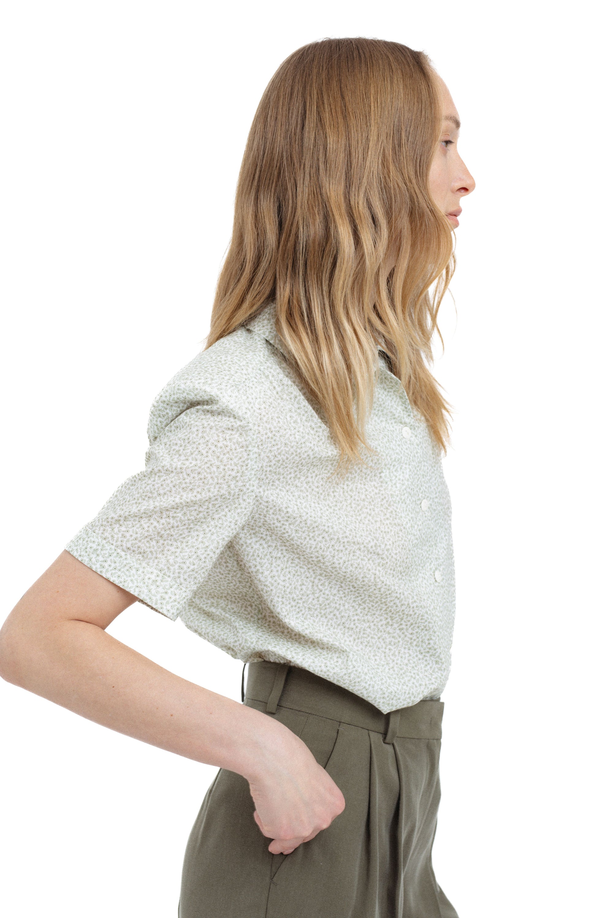 CREAM PRINTED SHORT-SLEEVE SHIRT