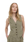 SAGE CHECKED VEST