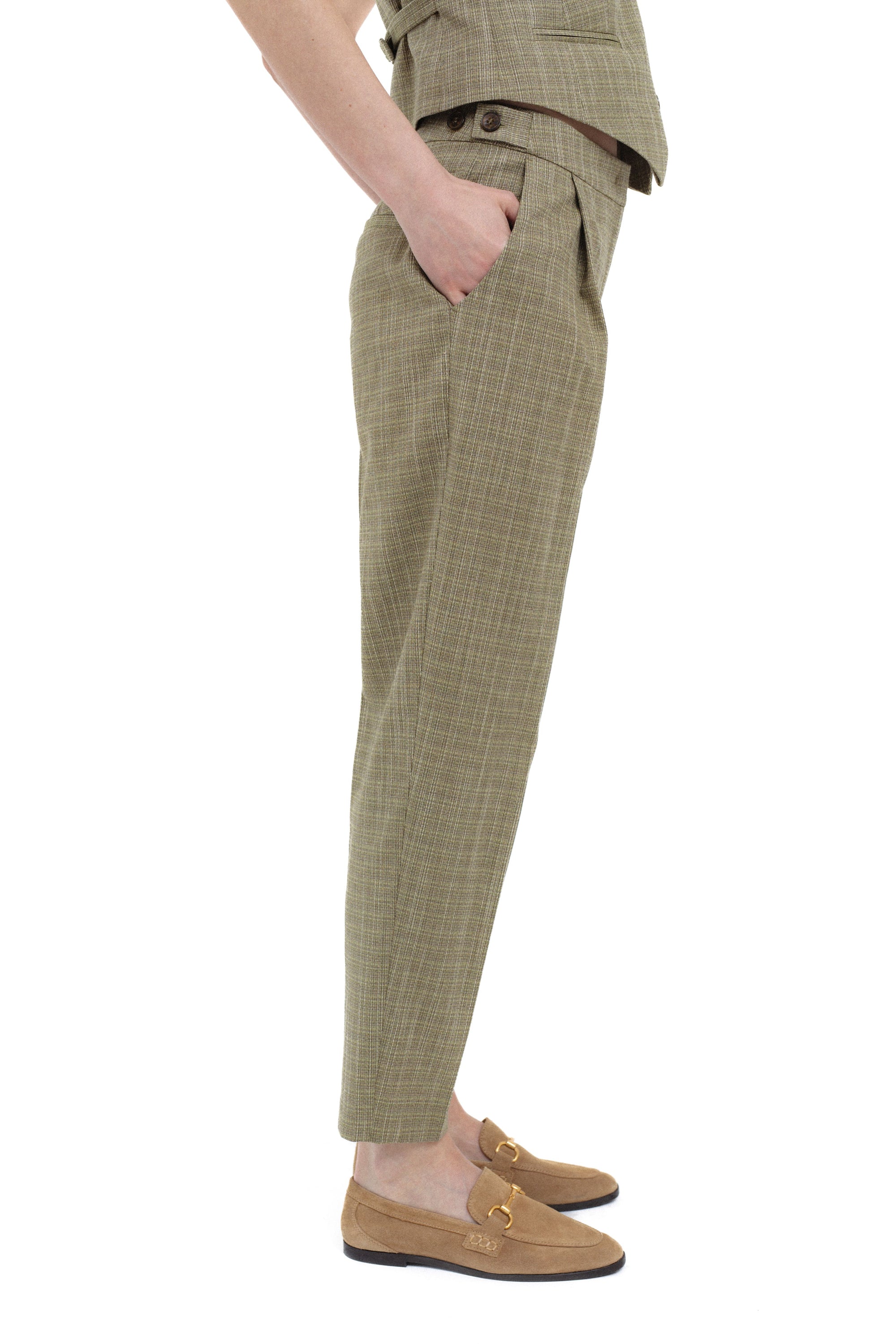 TAPERED SAGE TROUSERS